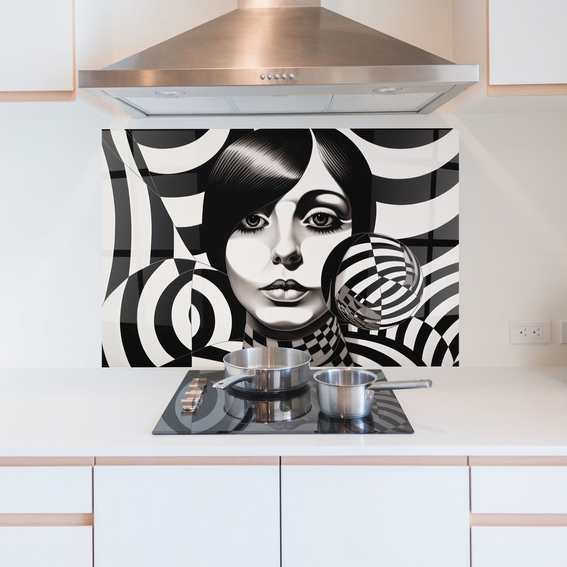 Monochromatic Op Art mockup 5