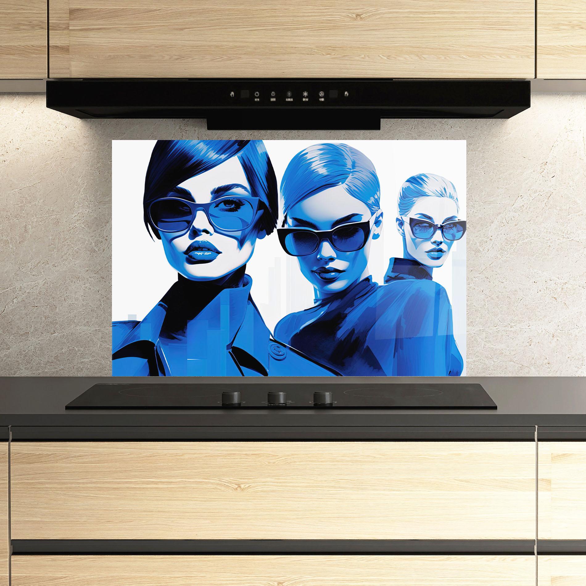 Panou Sticla Bucatarie 3 Blue Women mockup 3