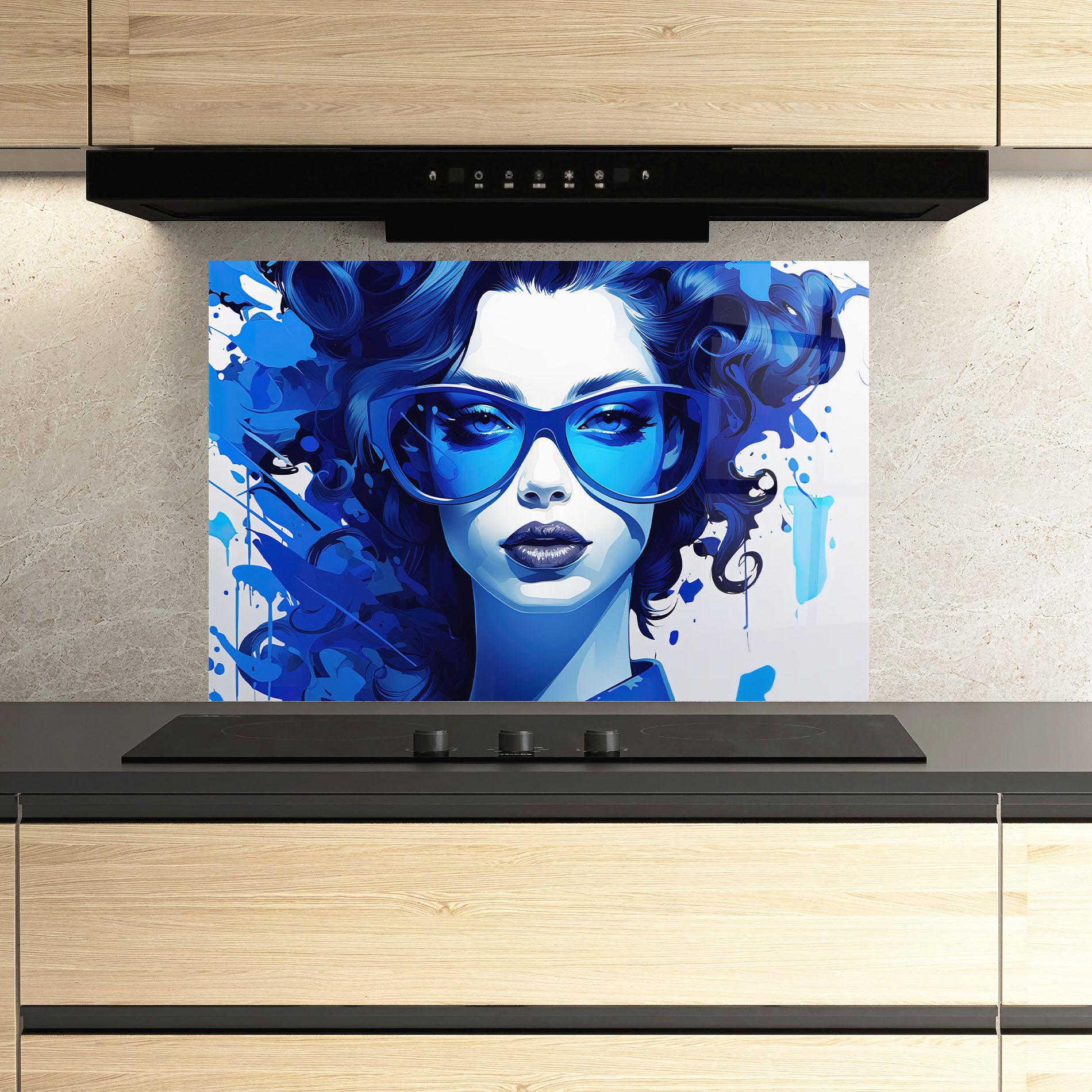 Panou Sticla Bucatarie Big Blue Glasses mockup 3