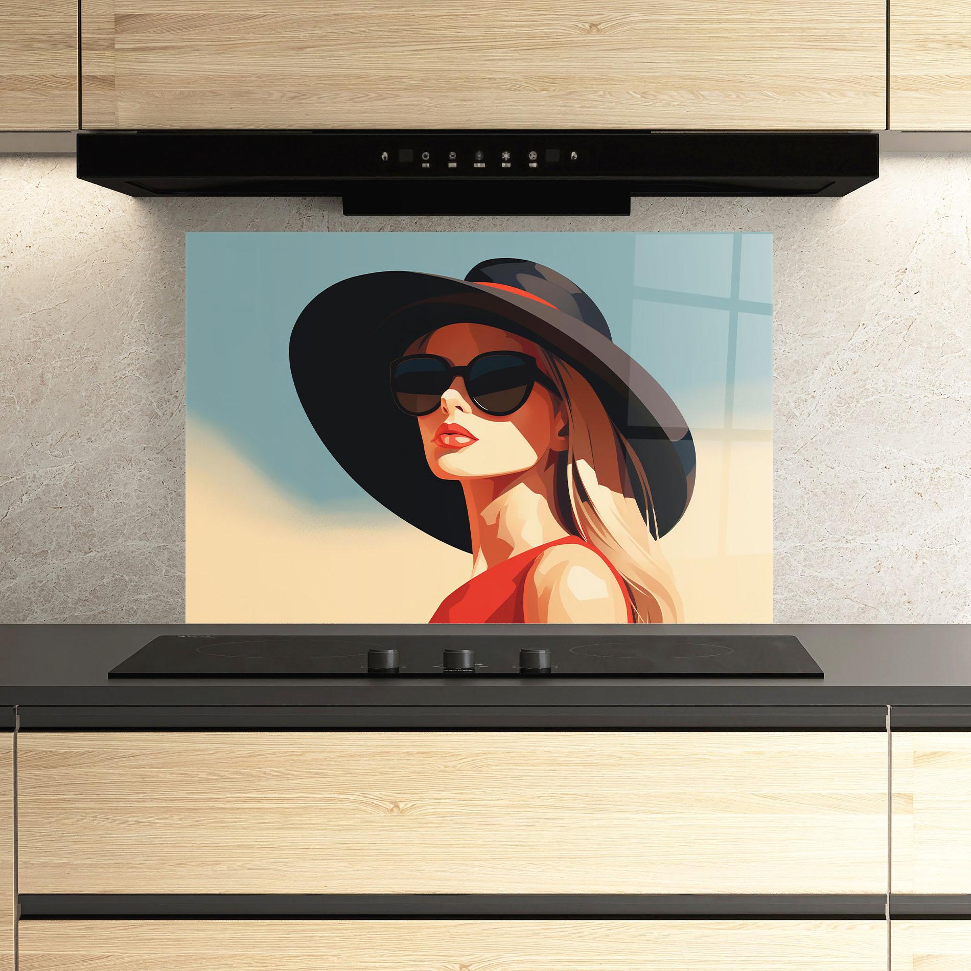 Panou Sticla Bucatarie Caucasian Glamor Model mockup 3