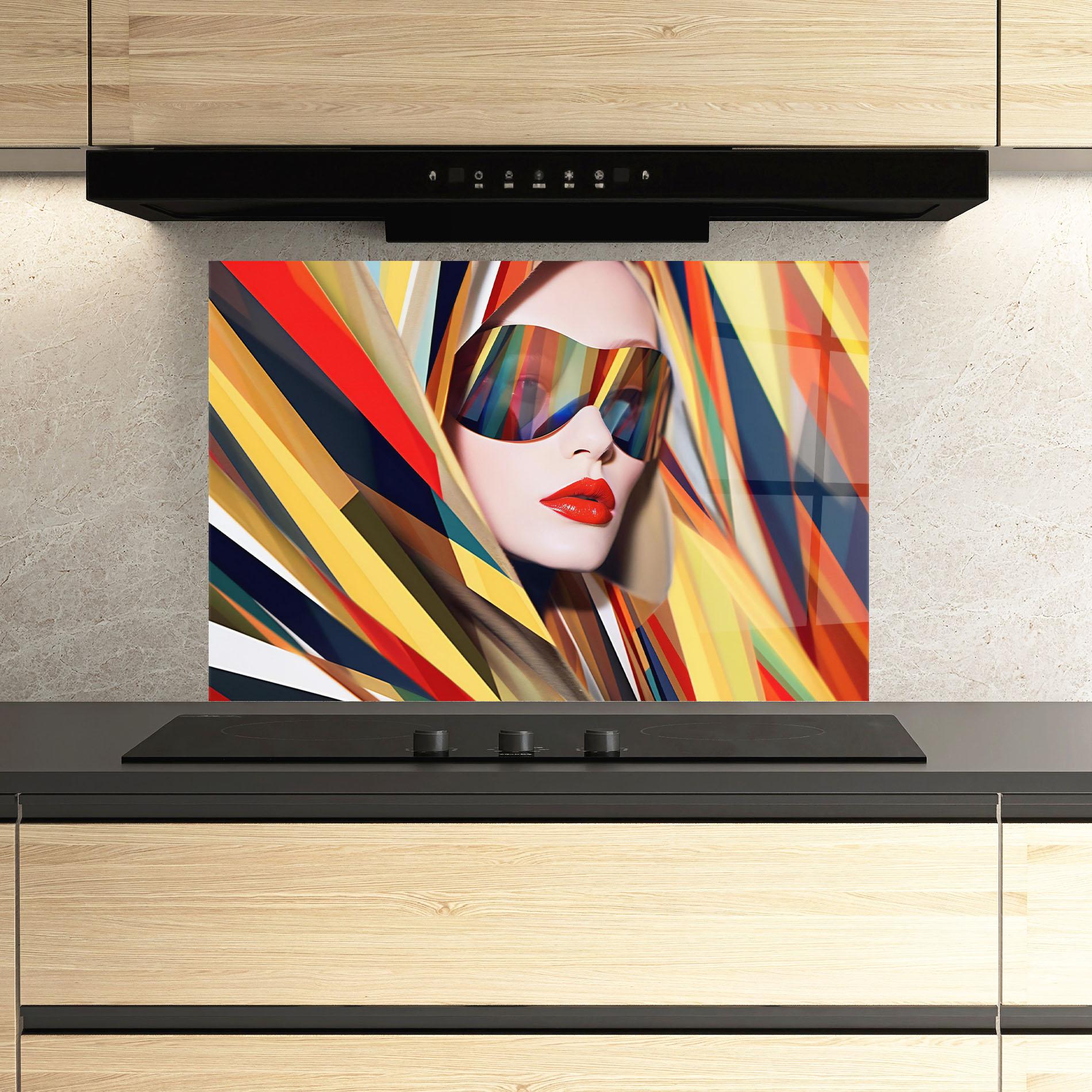 Panou Sticla Bucatarie Colorful Sunglasses mockup 3