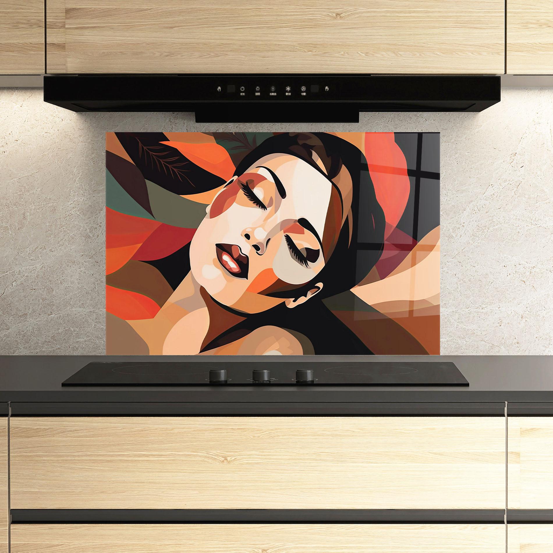 Panou Sticla Bucatarie Modern Makeup mockup 3