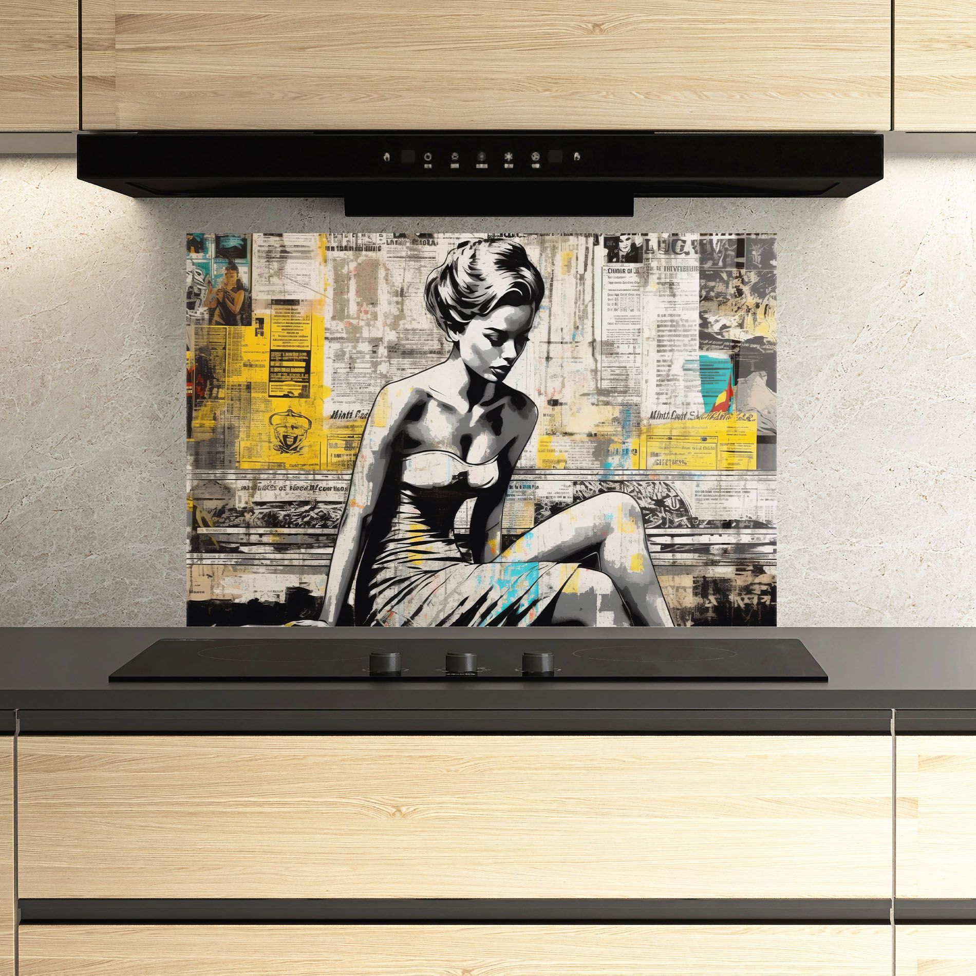 Newspaper Painting Girl mockup 3