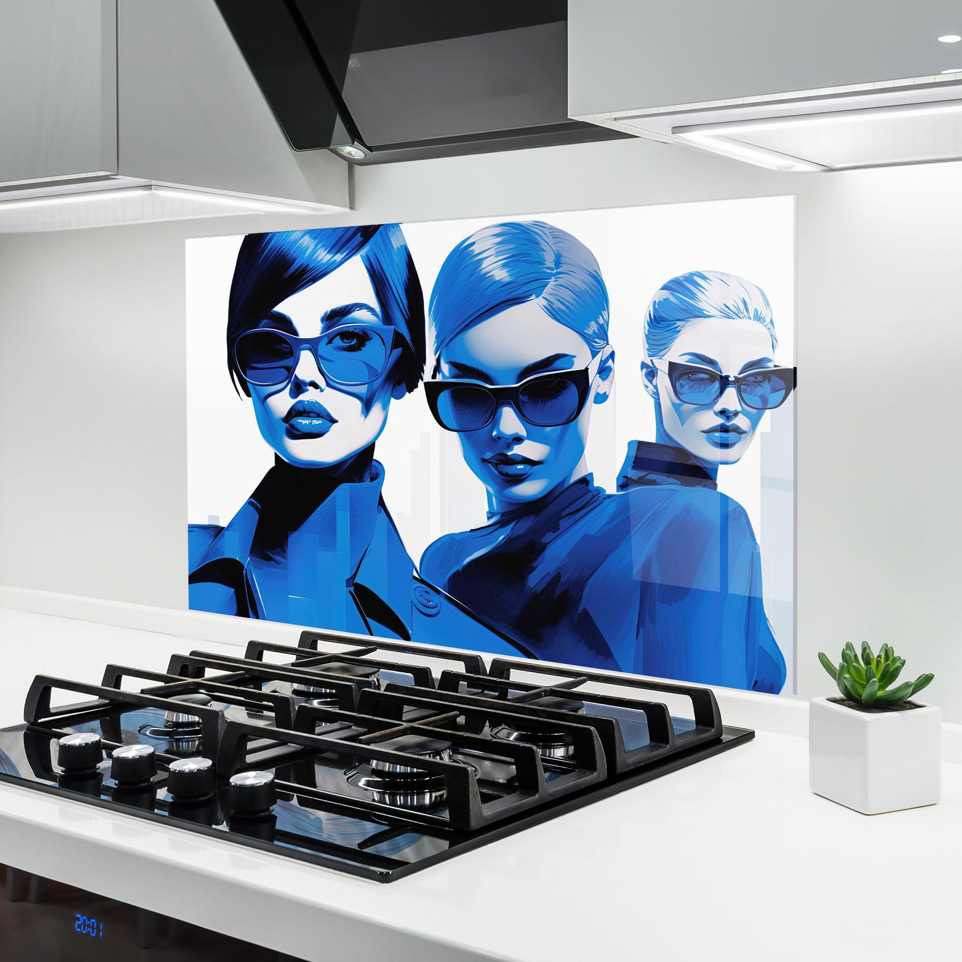 Panou Sticla Bucatarie 3 Blue Women mockup 6