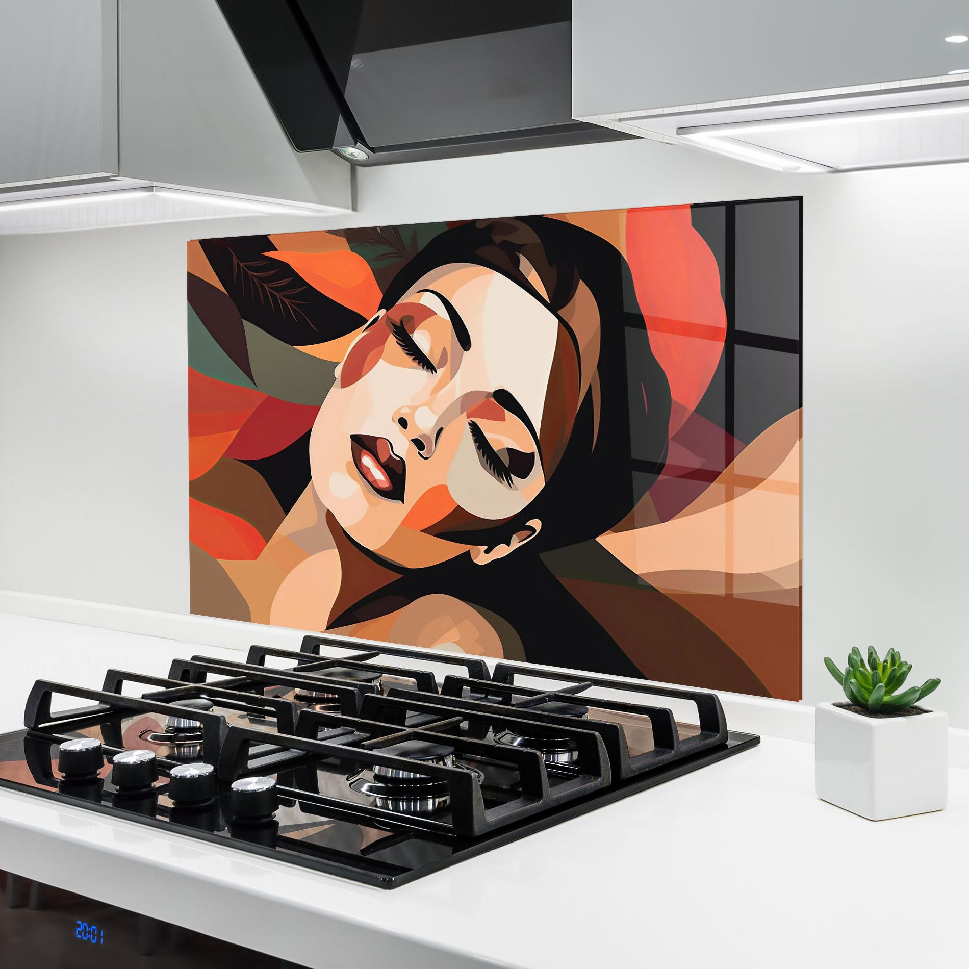 Panou Sticla Bucatarie Modern Makeup mockup 6