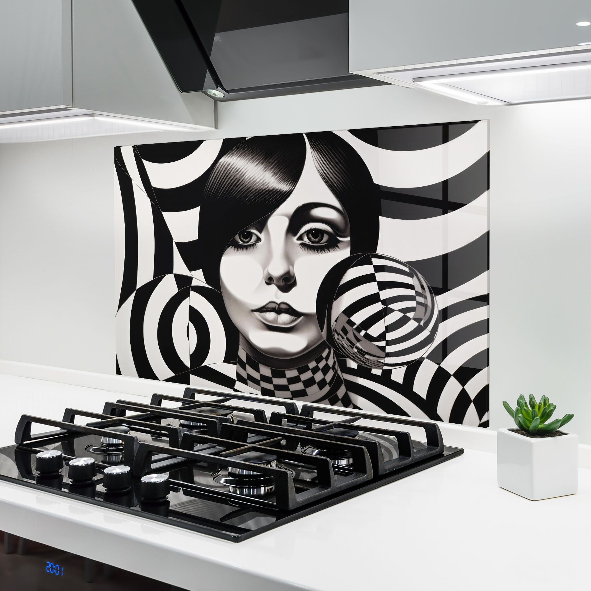 Monochromatic Op Art mockup 6