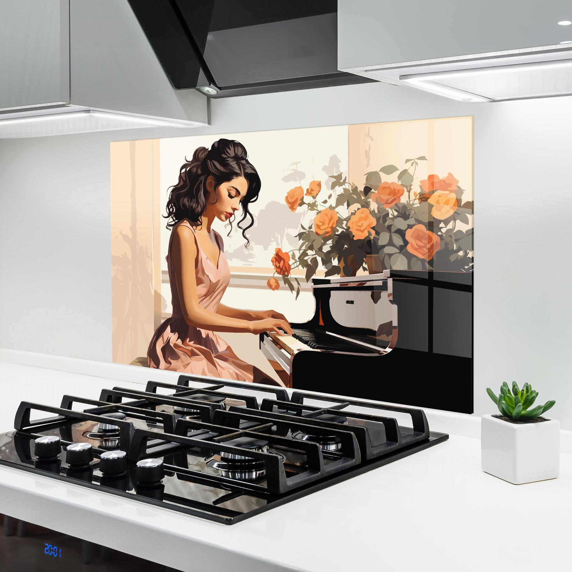 Panou Sticla Bucatarie Singer Painting mockup 6