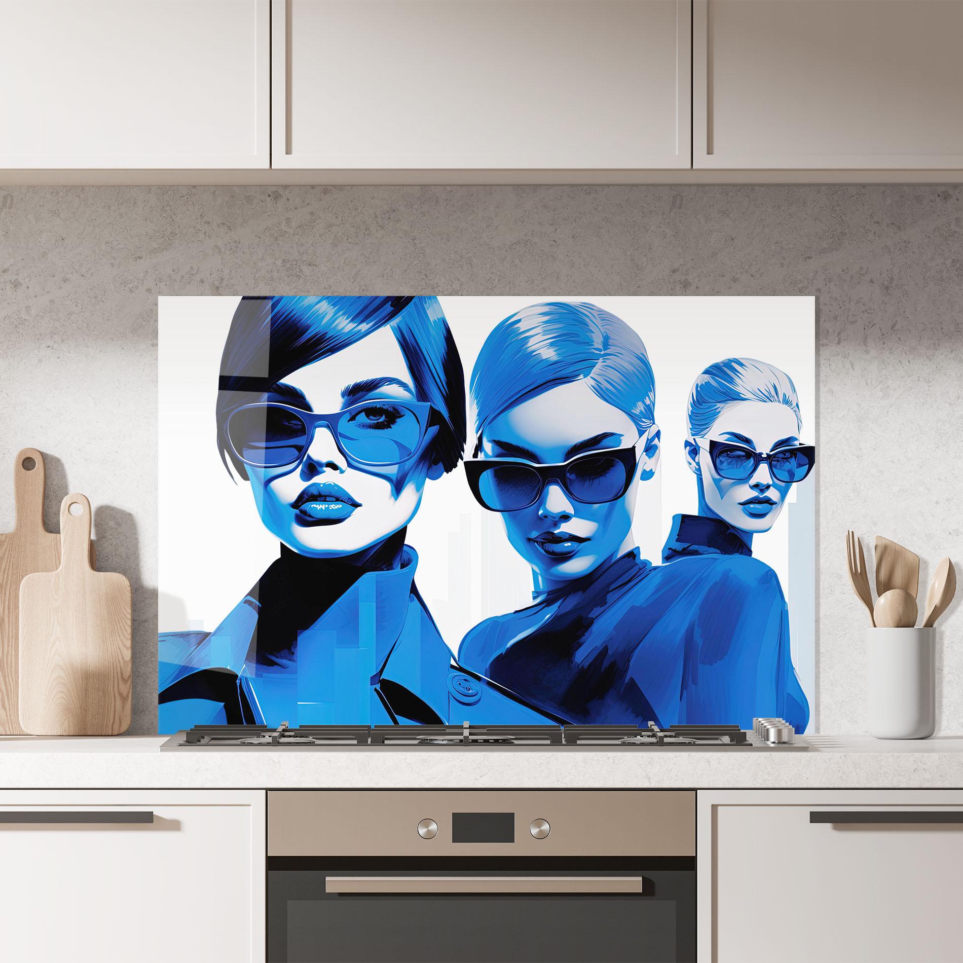 Panou Sticla Bucatarie 3 Blue Women mockup 7