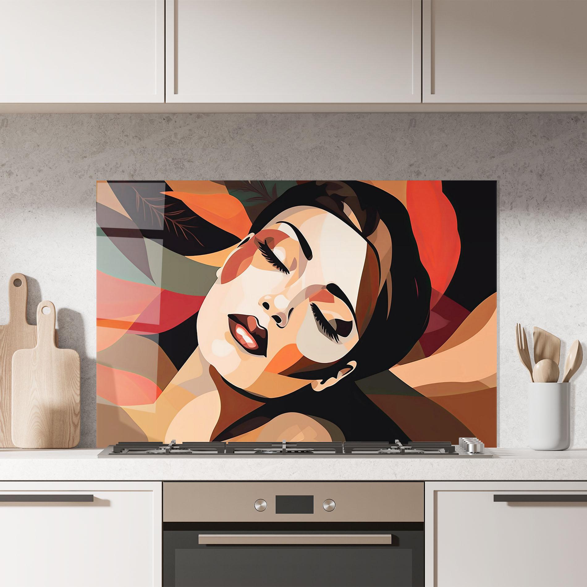 Panou Sticla Bucatarie Modern Makeup mockup 7