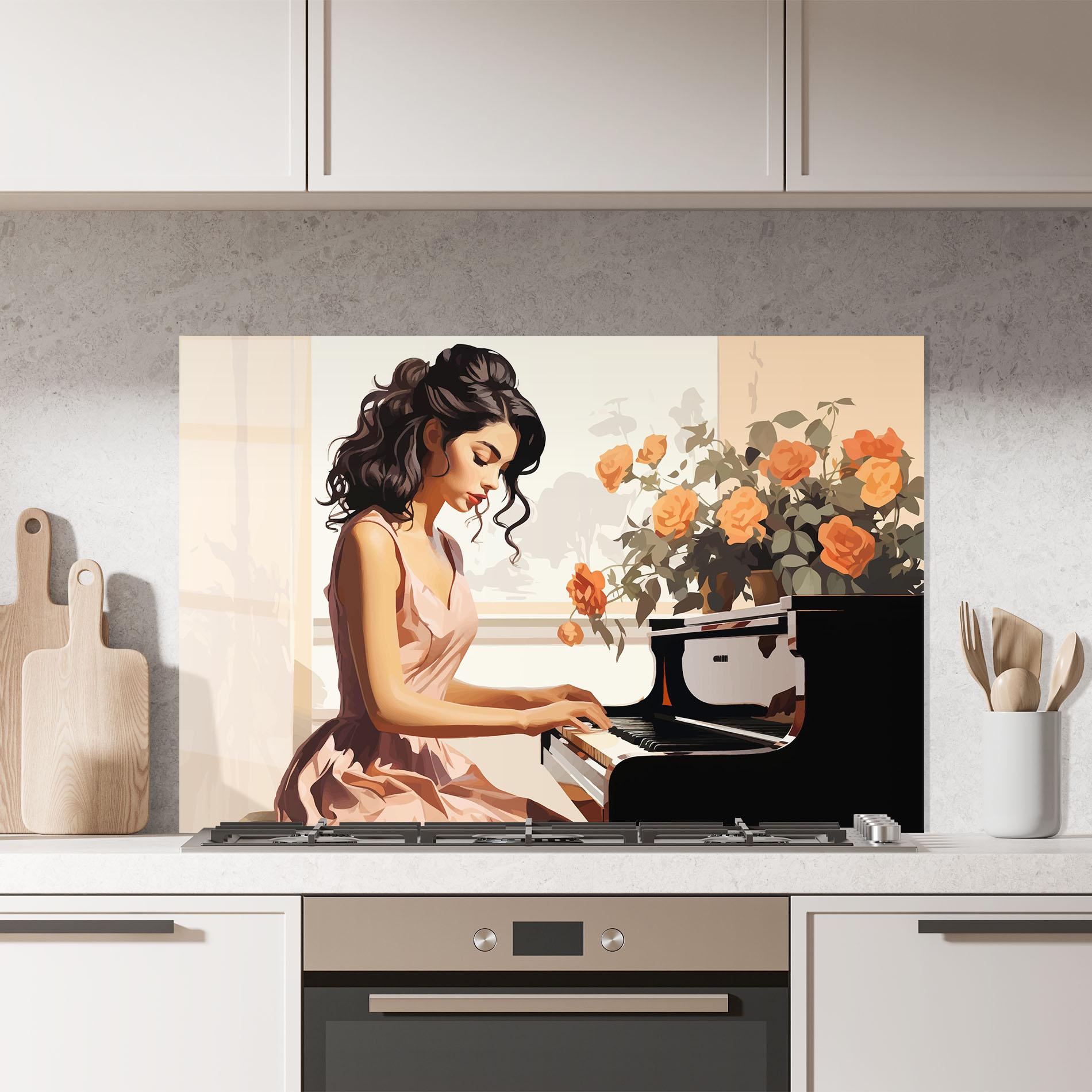 Panou Sticla Bucatarie Singer Painting mockup 7