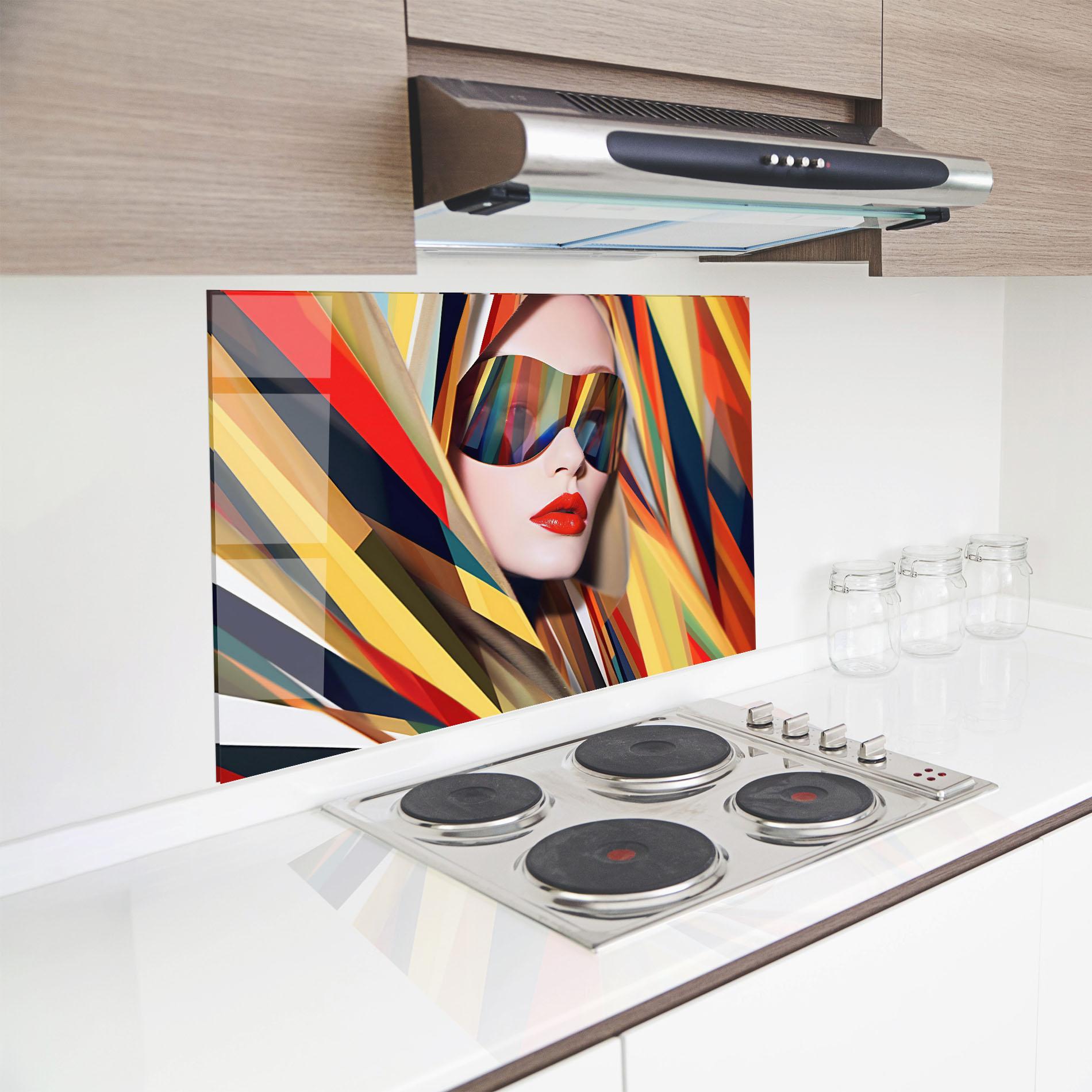 Panou Sticla Bucatarie Colorful Sunglasses mockup 8