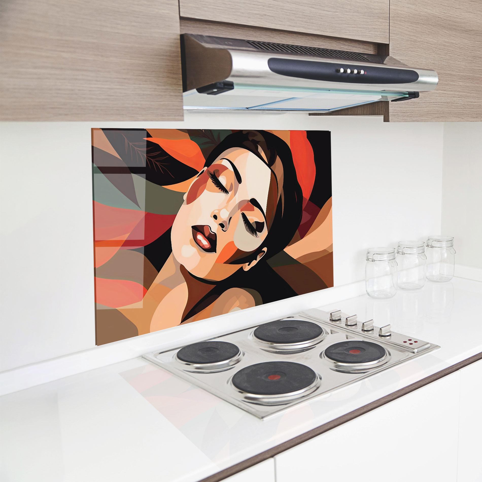 Panou Sticla Bucatarie Modern Makeup mockup 8