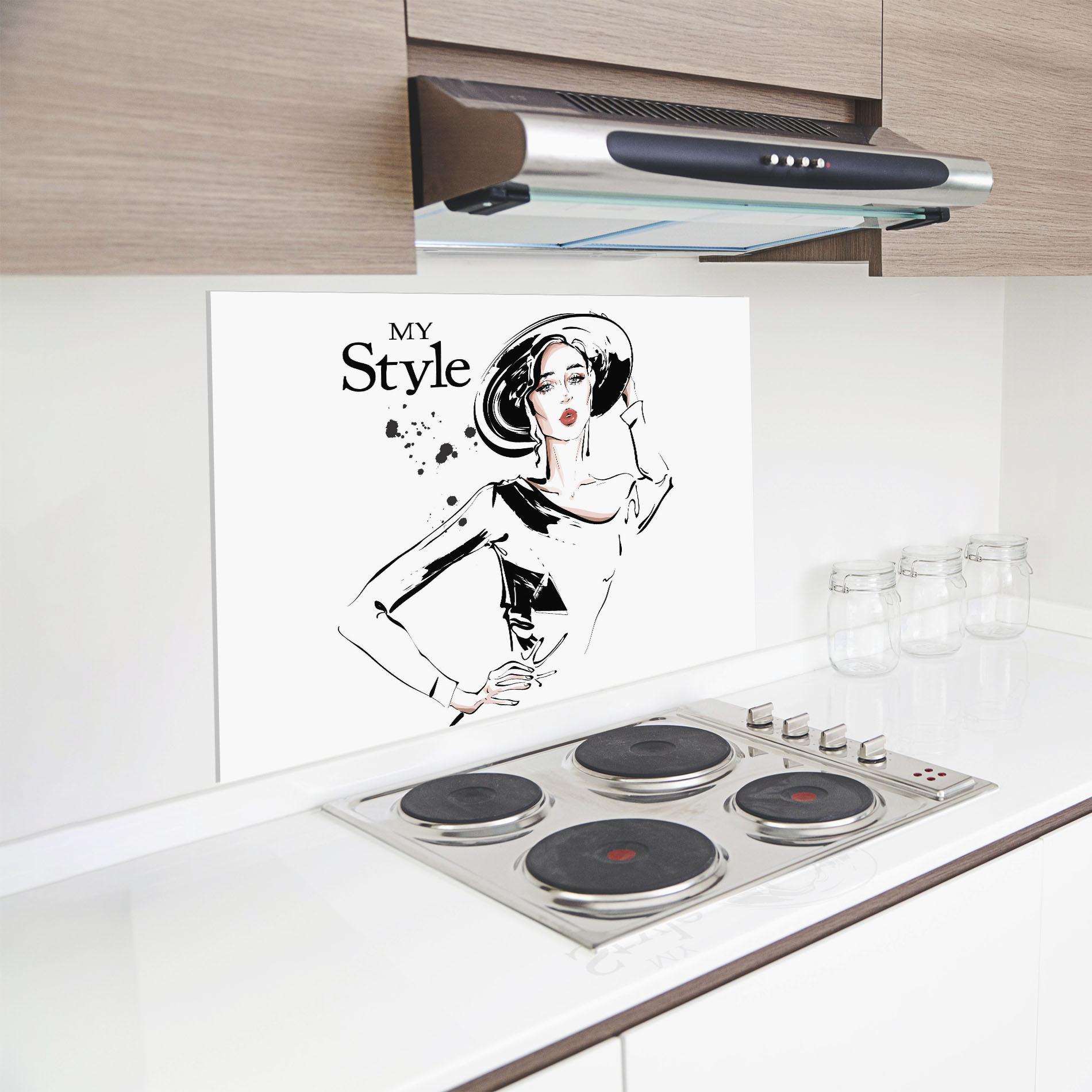 Panou Sticla Bucatarie Woman And Her Style mockup 8