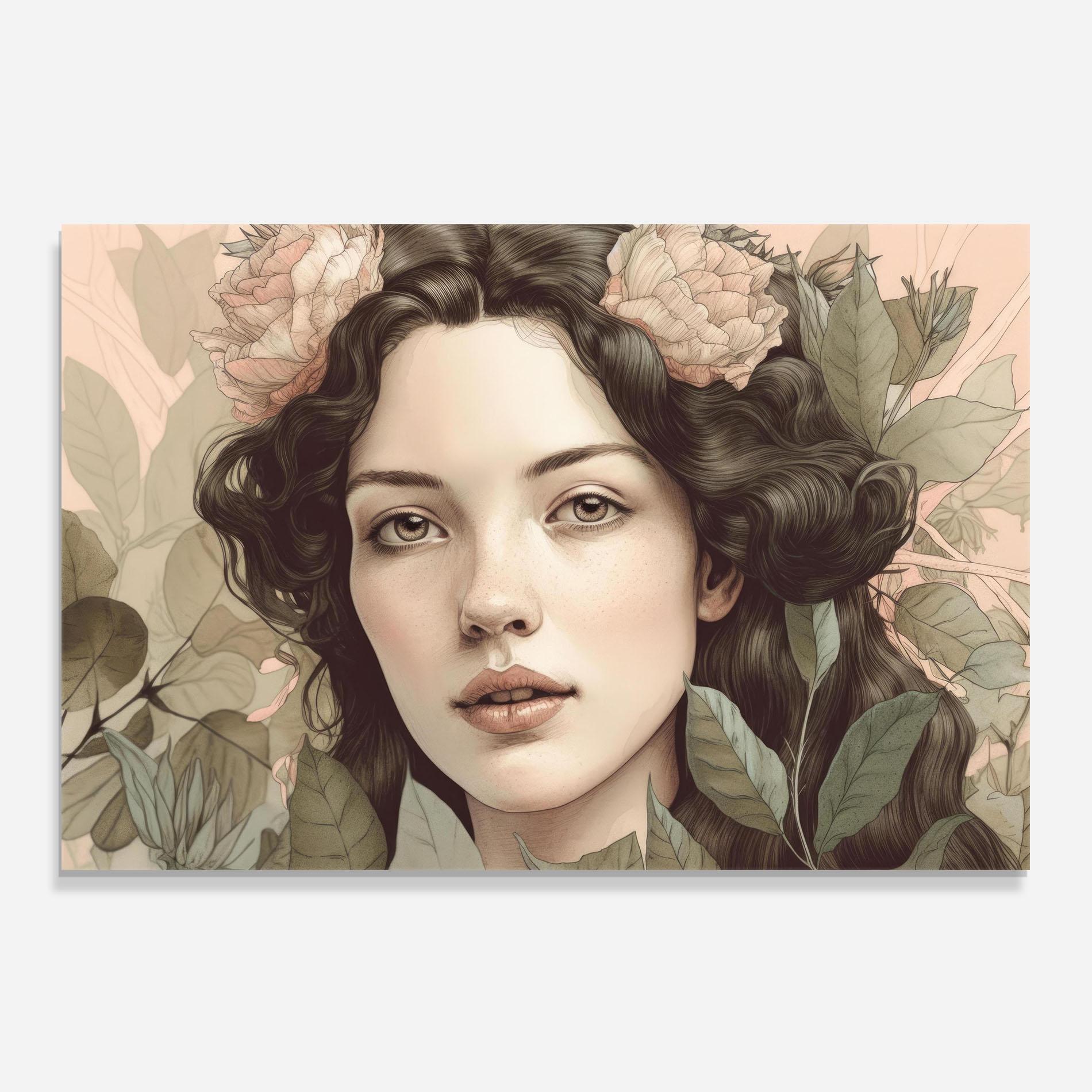 Panou Sticla Bucatarie Beautiful Vintage Portrait mockup 0