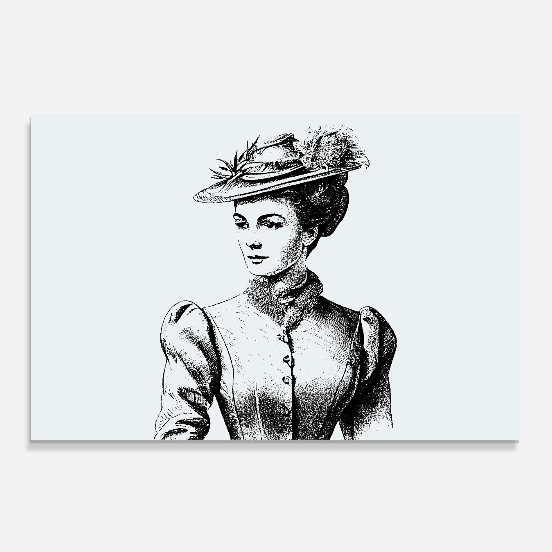 Panou Sticla Bucatarie Noble Lady Hat mockup 0