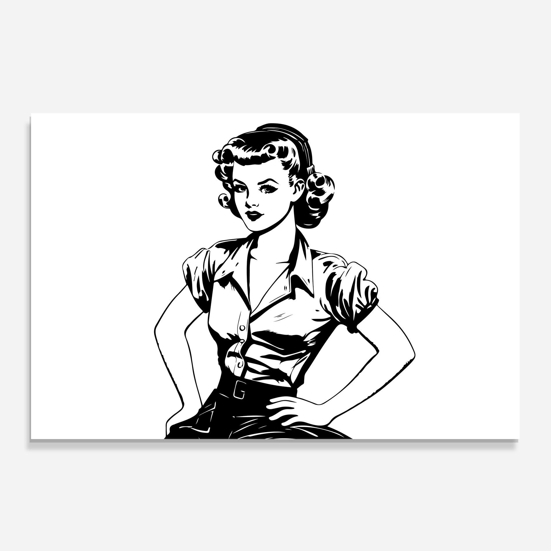 Panou Sticla Bucatarie Pretty Shilouette Girl mockup 0