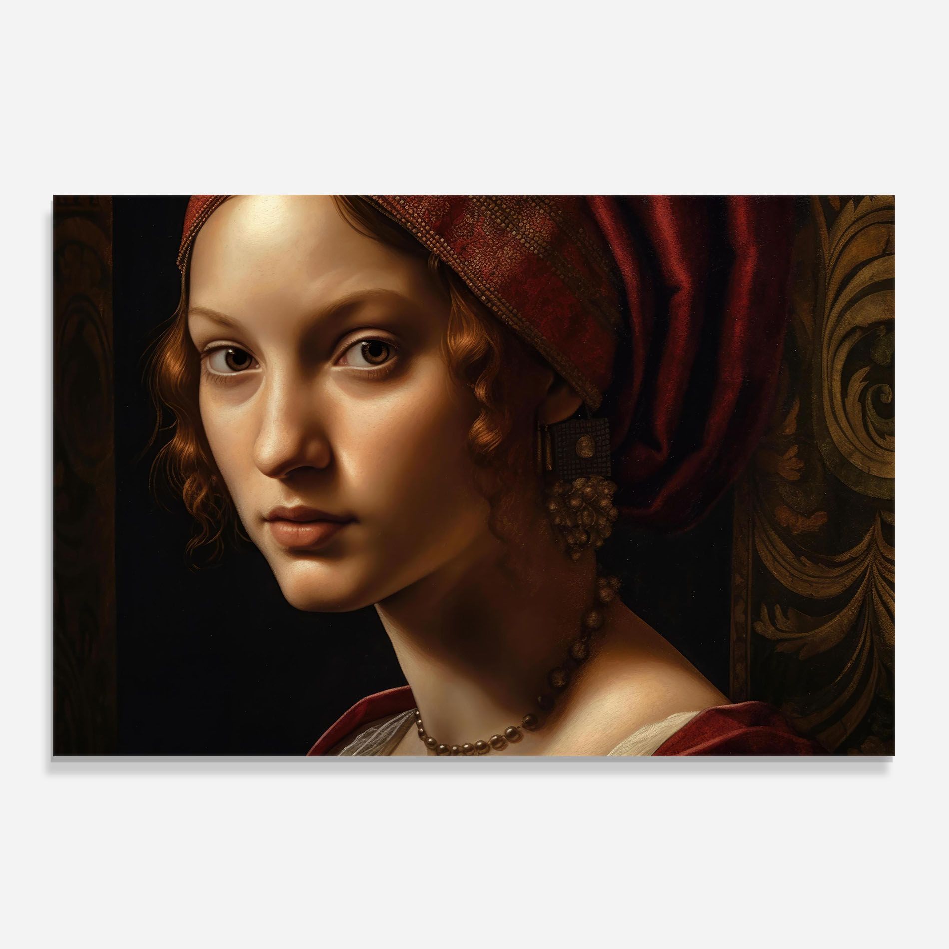 Red Hair Woman Art mockup 0