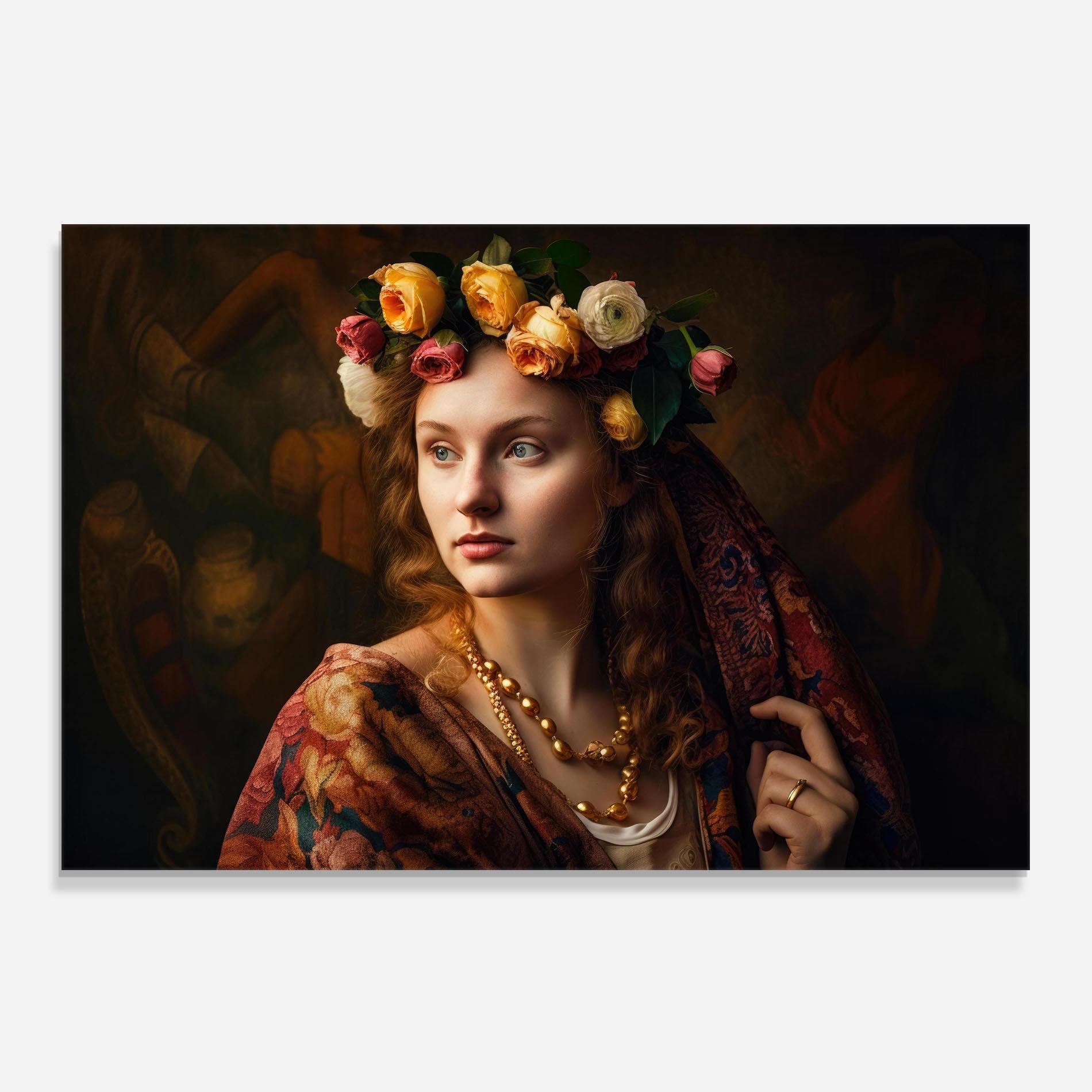 Panou Sticla Bucatarie Renaissance Woman mockup 0