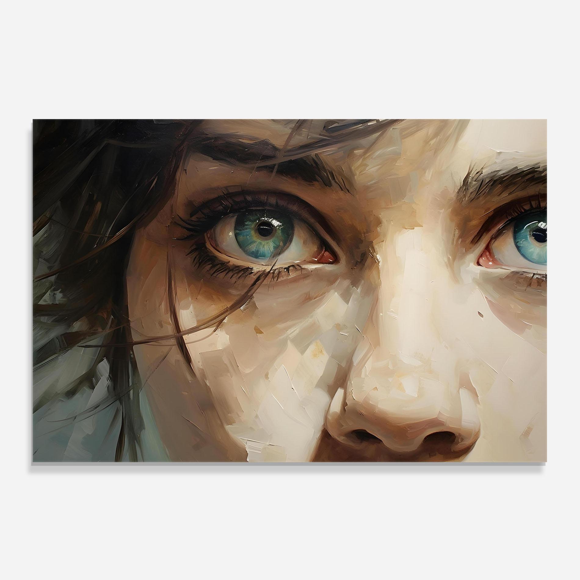 Panou Sticla Bucatarie Vintage Blue Eyes Art mockup 0