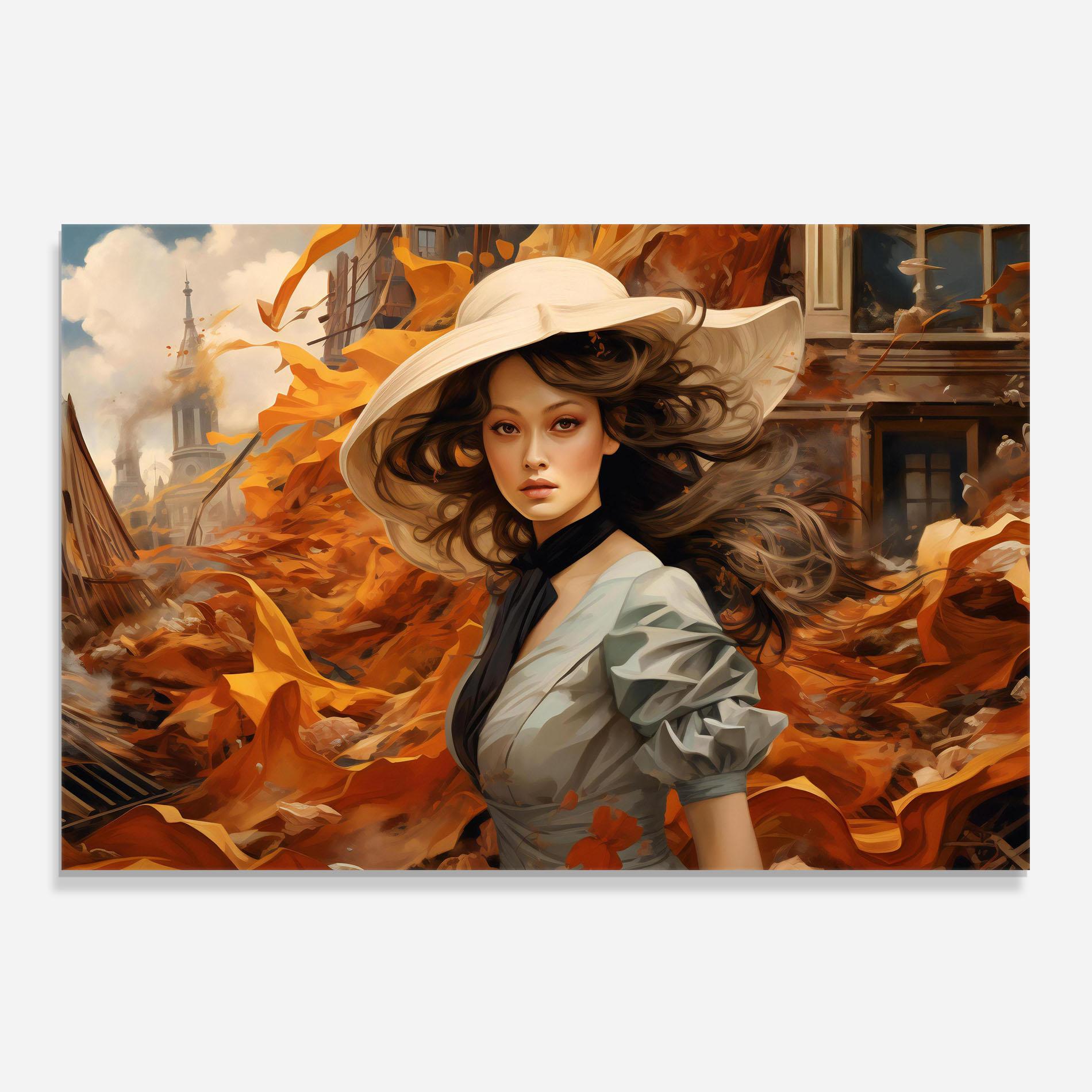 Panou Sticla Bucatarie Vintage Outfit On Orange mockup 0