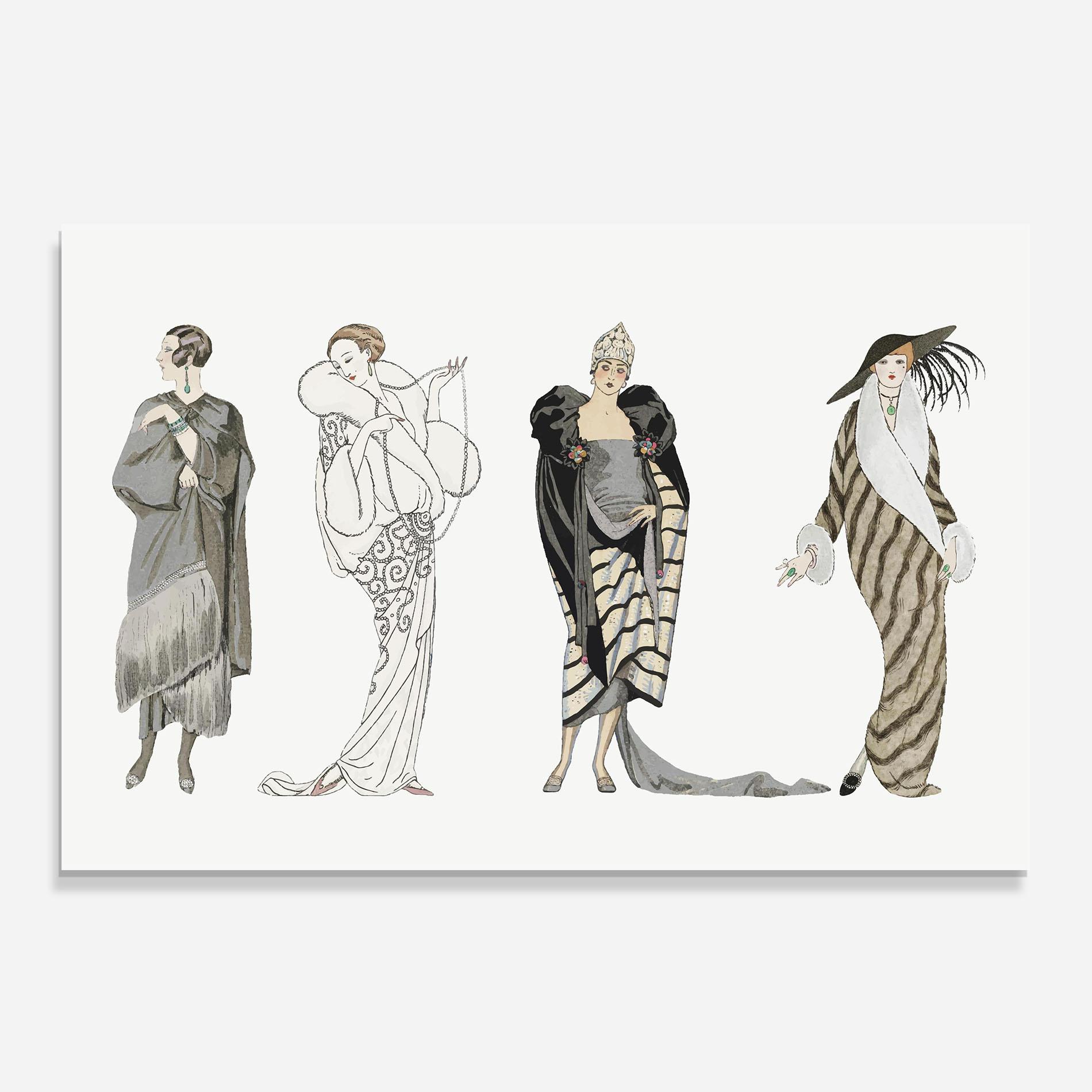 Panou Sticla Bucatarie Vintage Outfits mockup 0