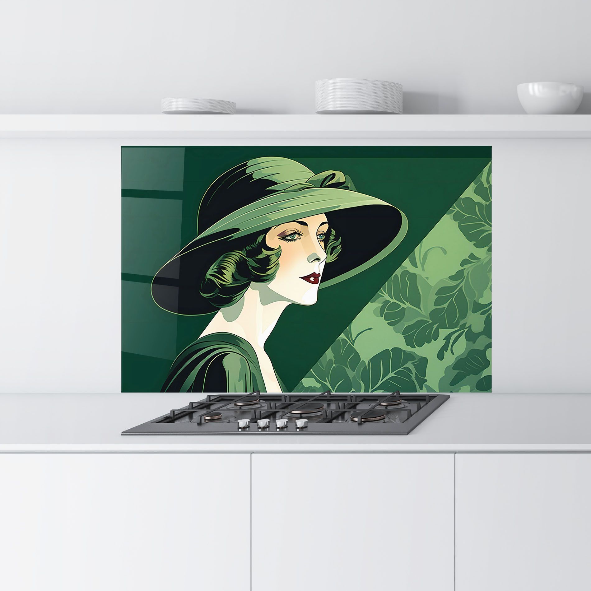 Green Woman Painting mockup 9