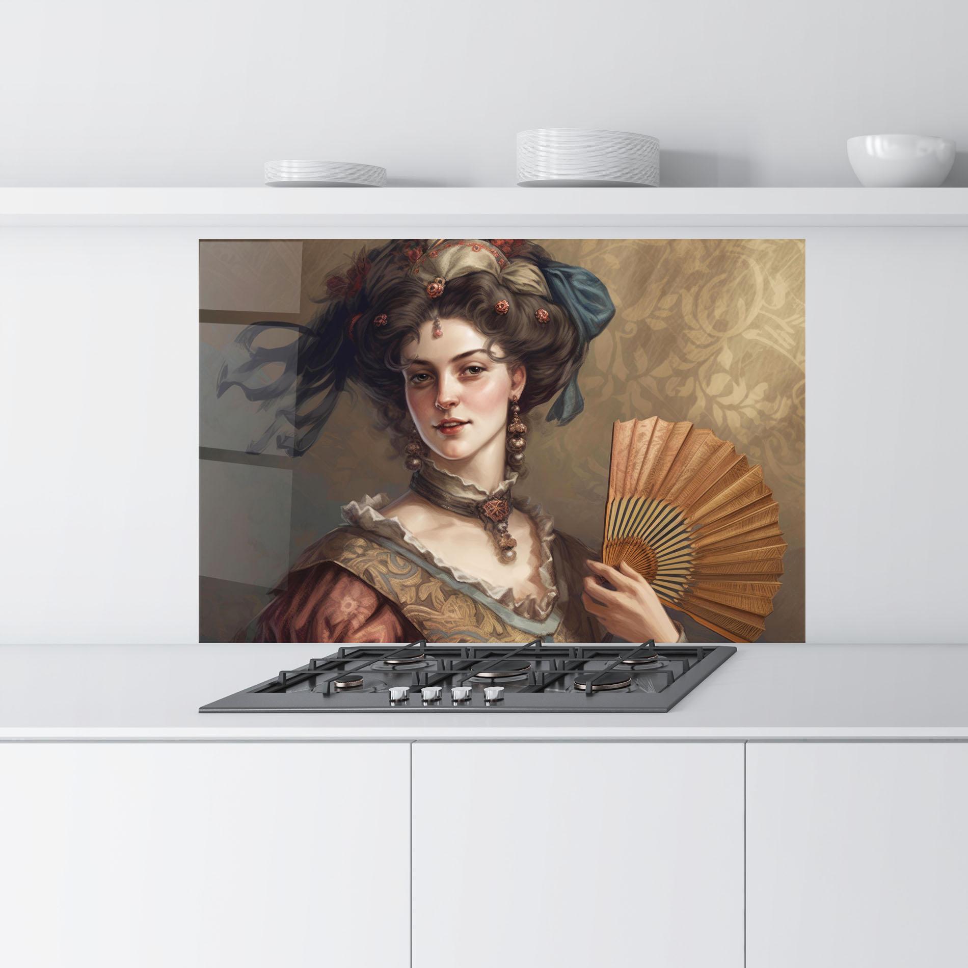 Panou Sticla Bucatarie Medieval Noblewoman mockup 9