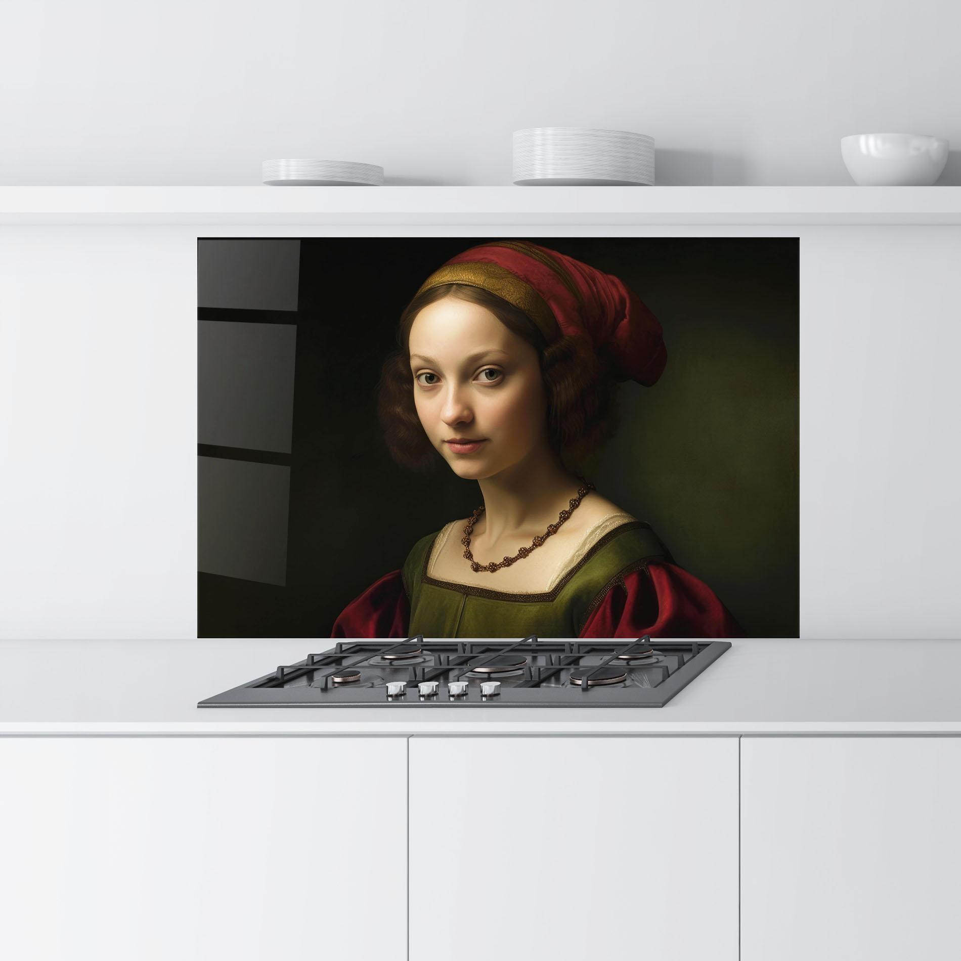 Panou Sticla Bucatarie Vintage Old Painting mockup 9