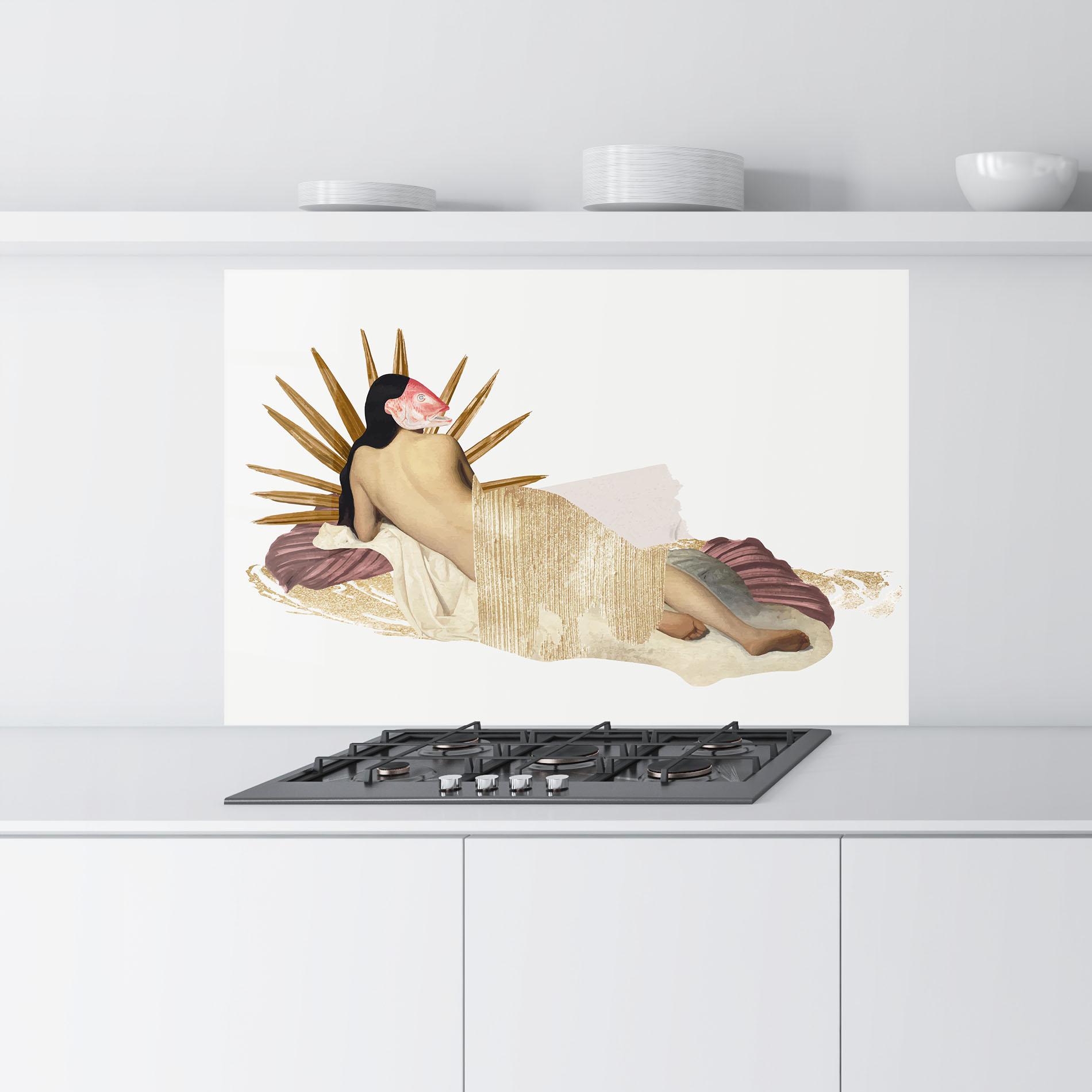 Panou Sticla Bucatarie Vintage Woman Art mockup 9