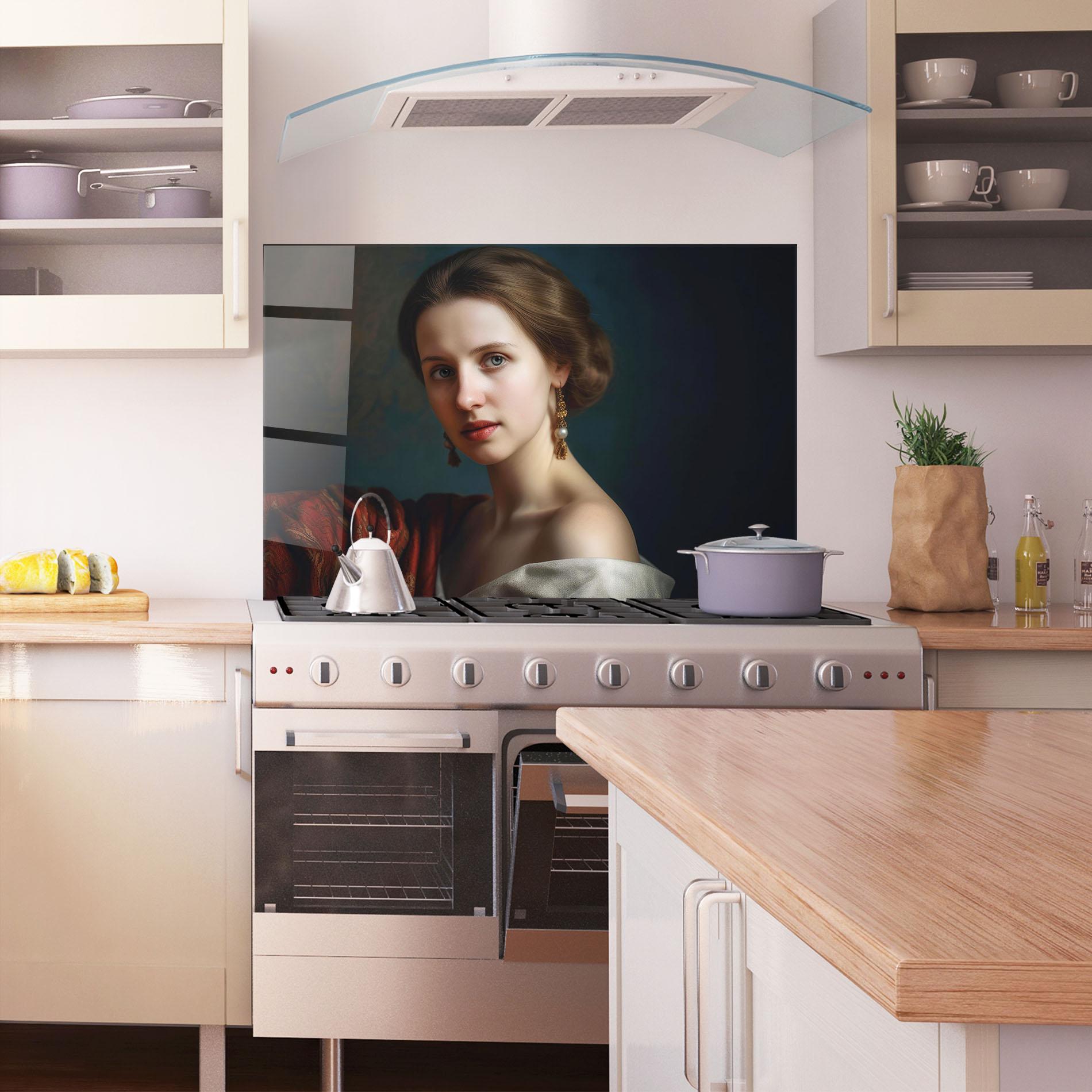 Panou Sticla Bucatarie Classical Painting mockup 1