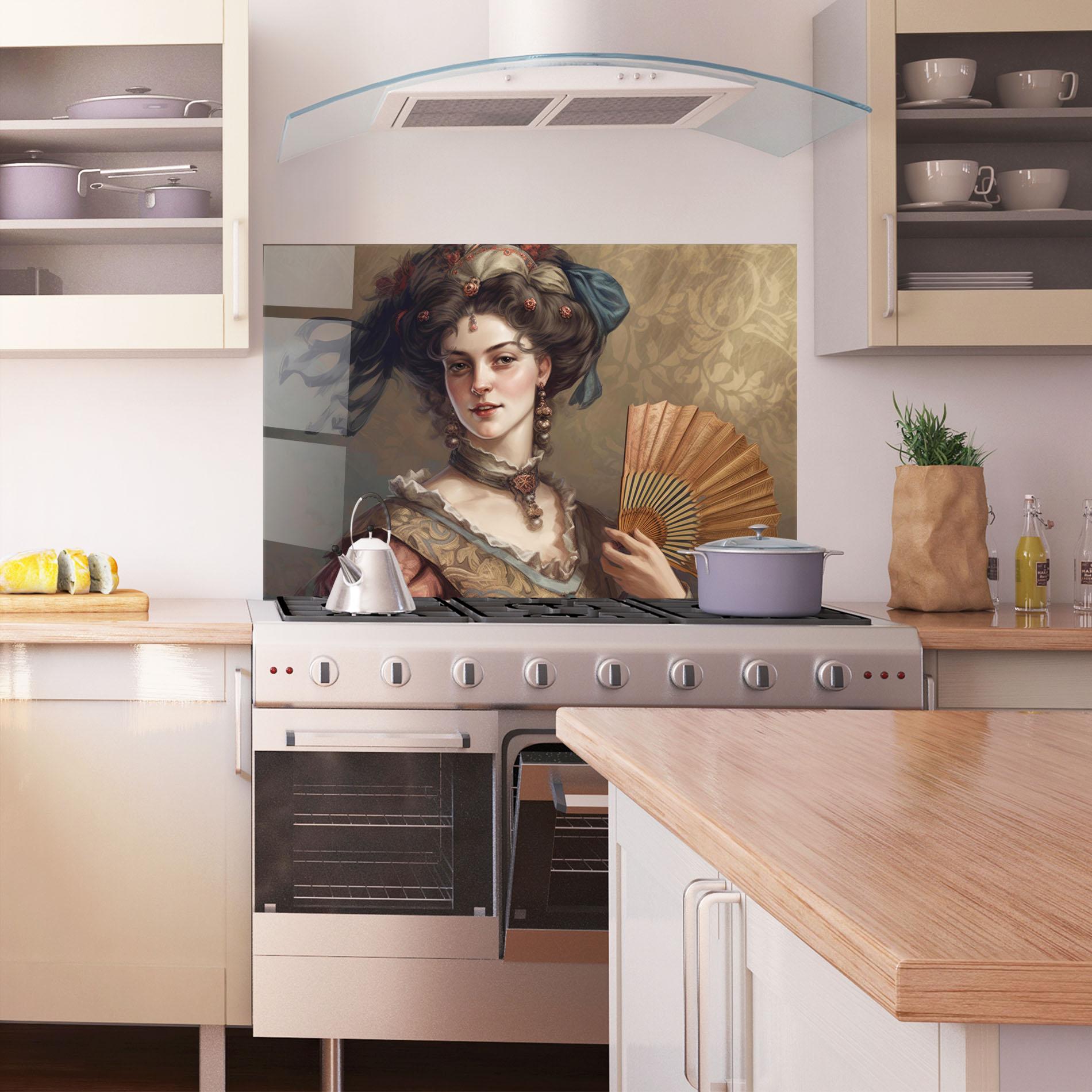 Panou Sticla Bucatarie Medieval Noblewoman mockup 1