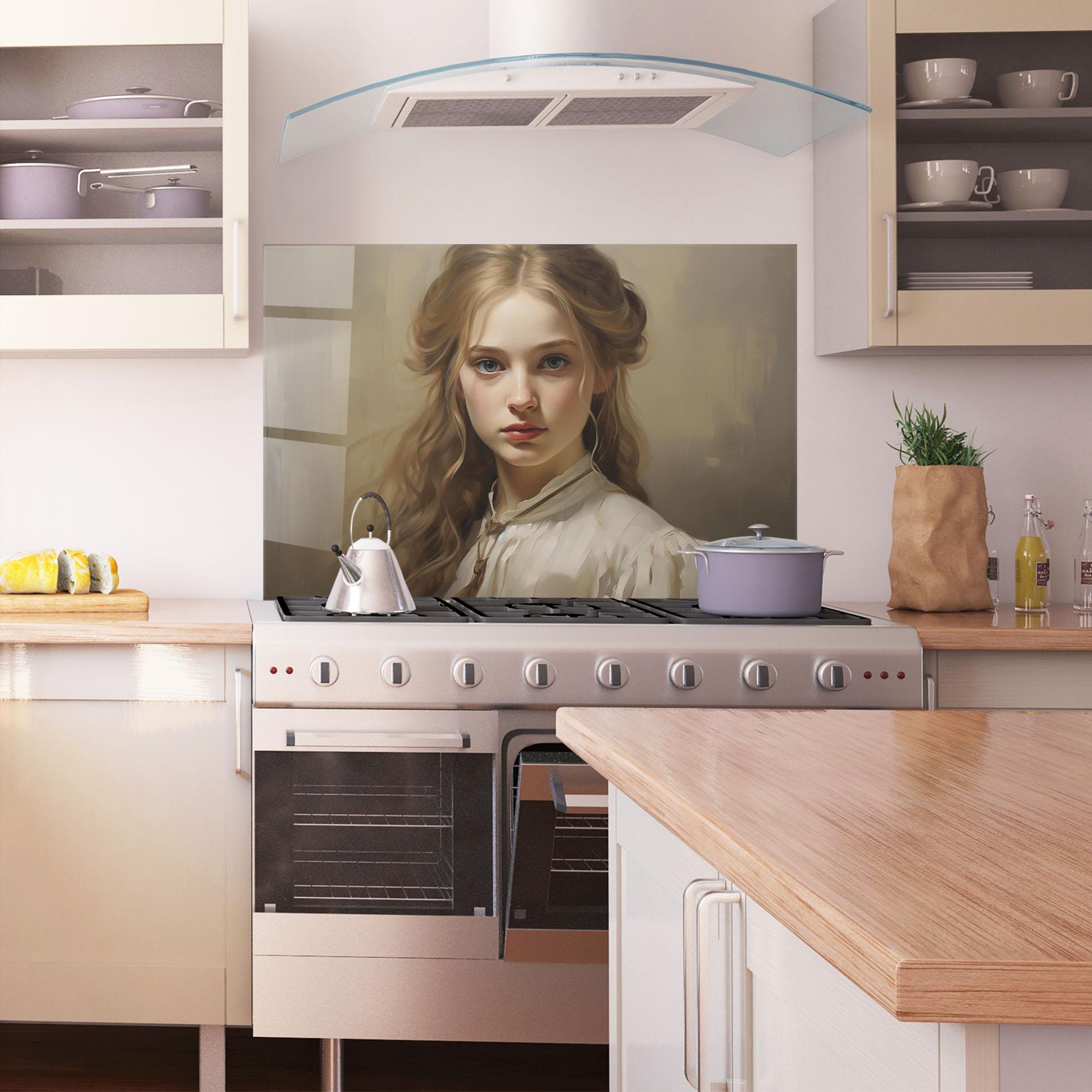 Panou Sticla Bucatarie Timeless Portrait mockup 1