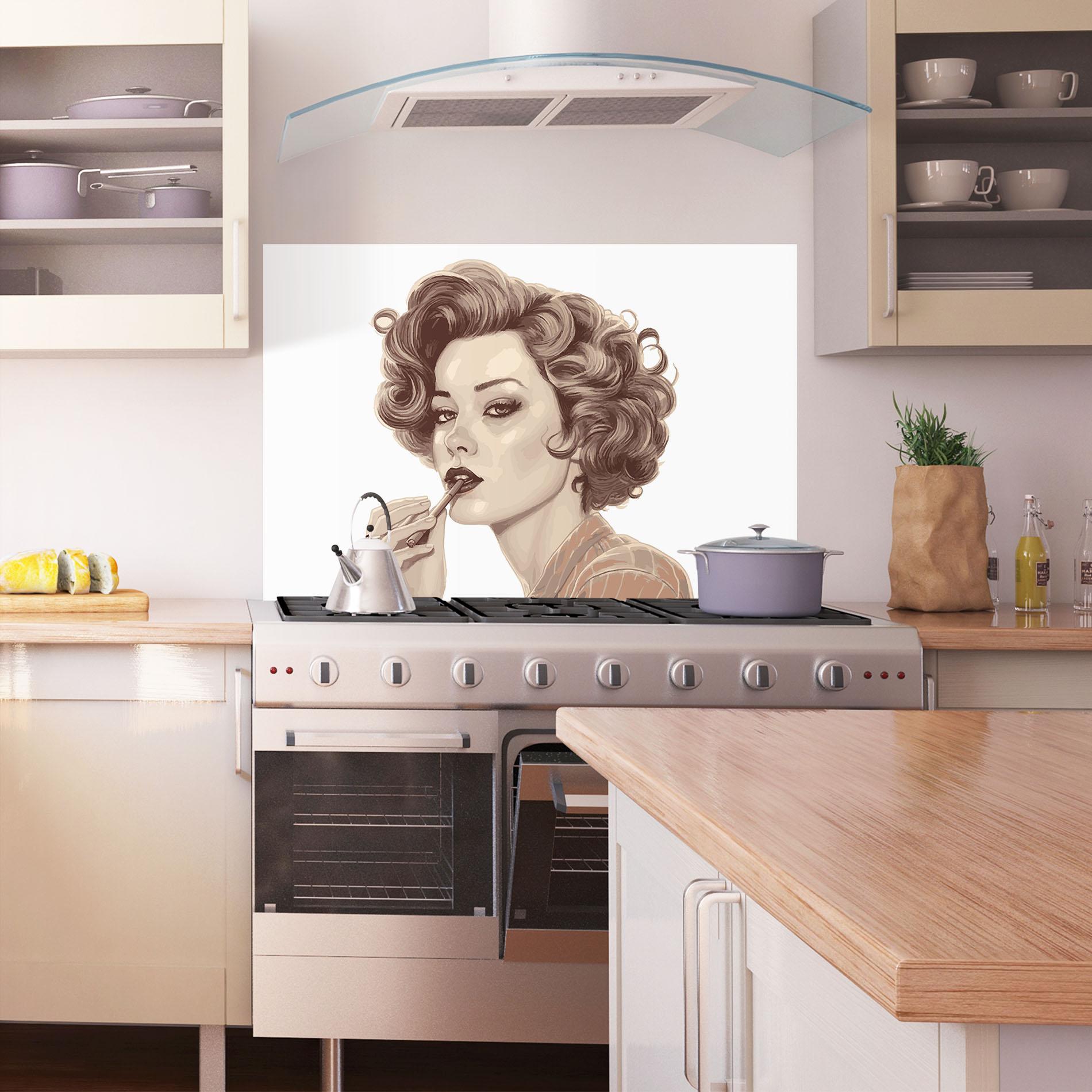 Panou Sticla Bucatarie Vintage Smoking mockup 1