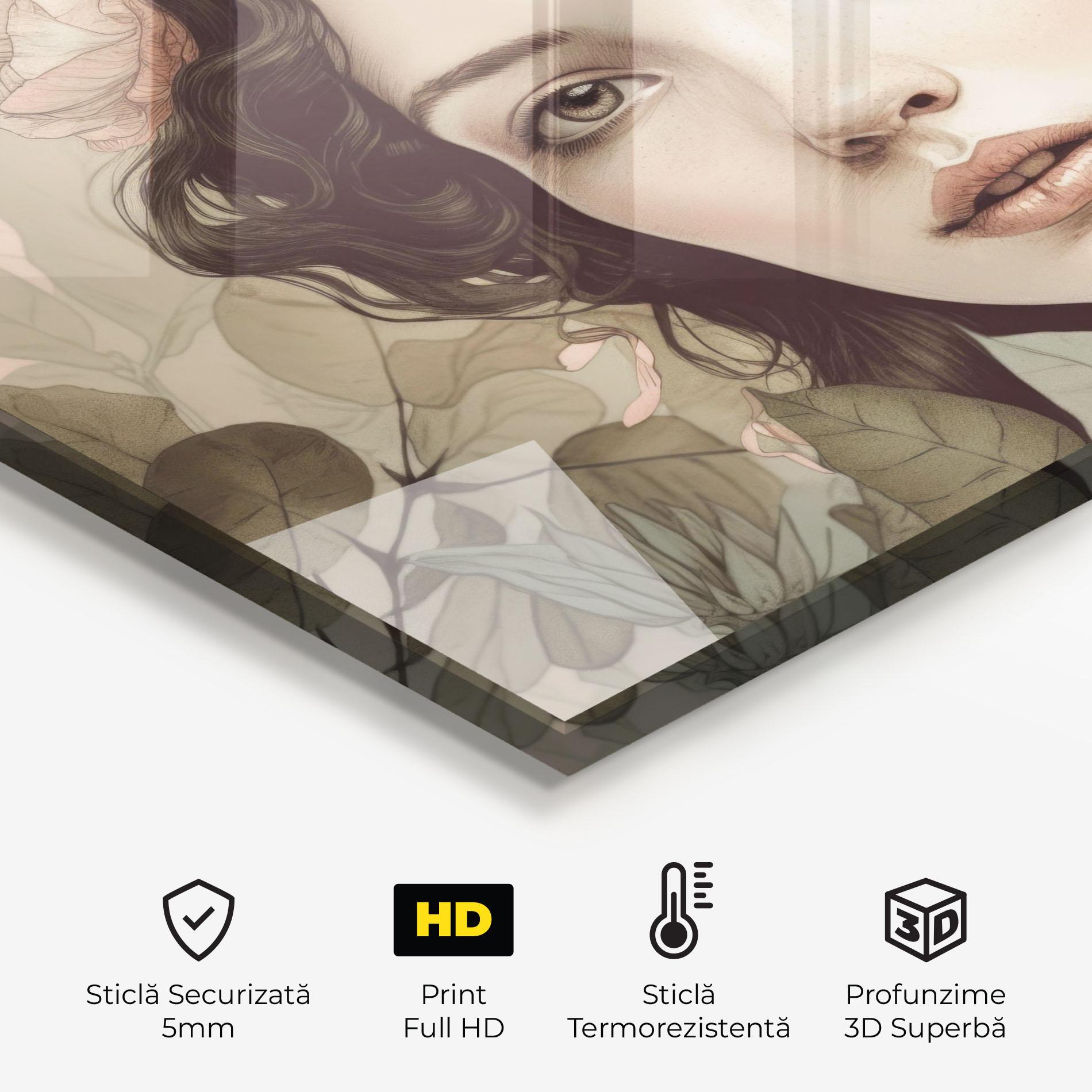 Panou Sticla Bucatarie Beautiful Vintage Portrait mockup 2