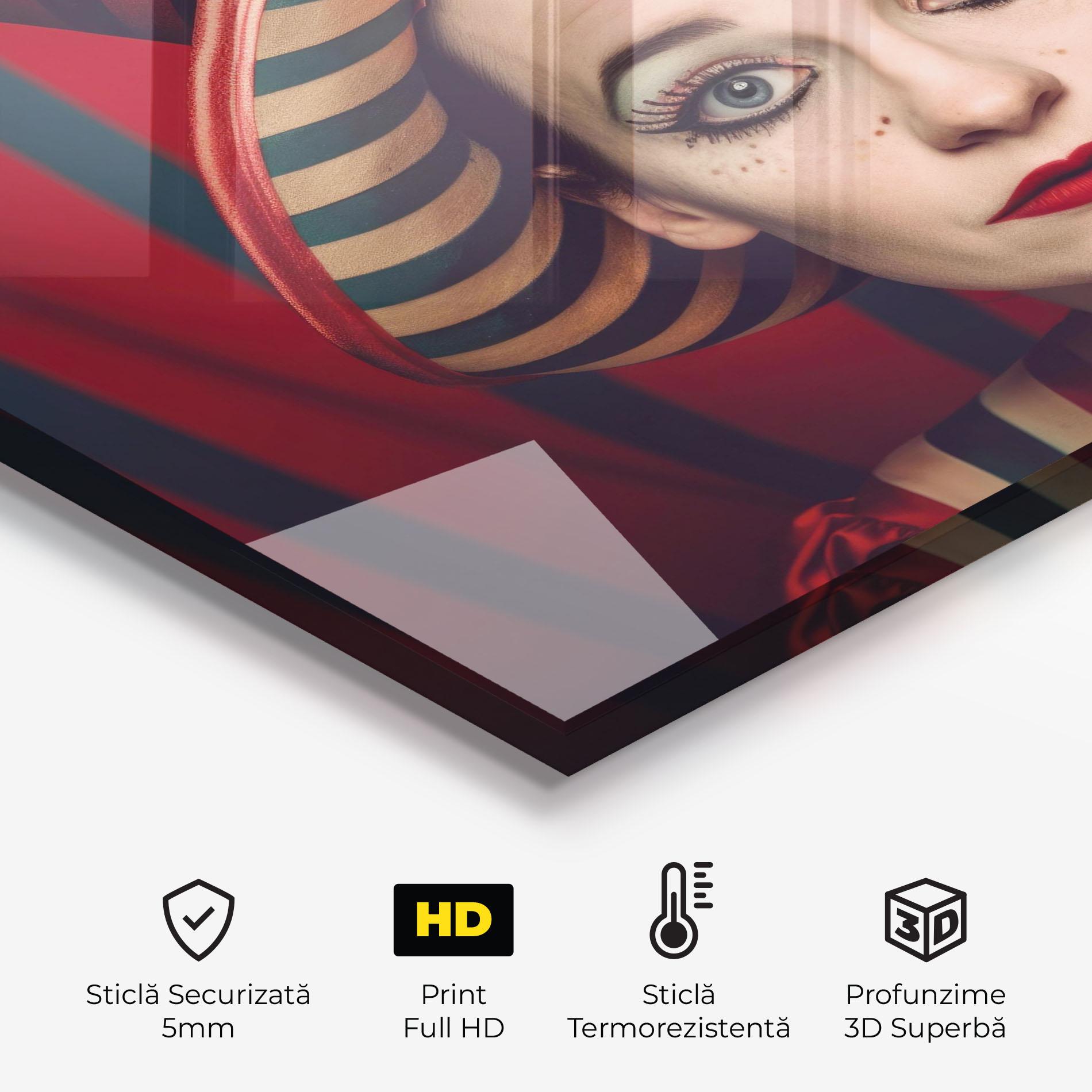 Panou Sticla Bucatarie Carnival Vintage Portrait mockup 2