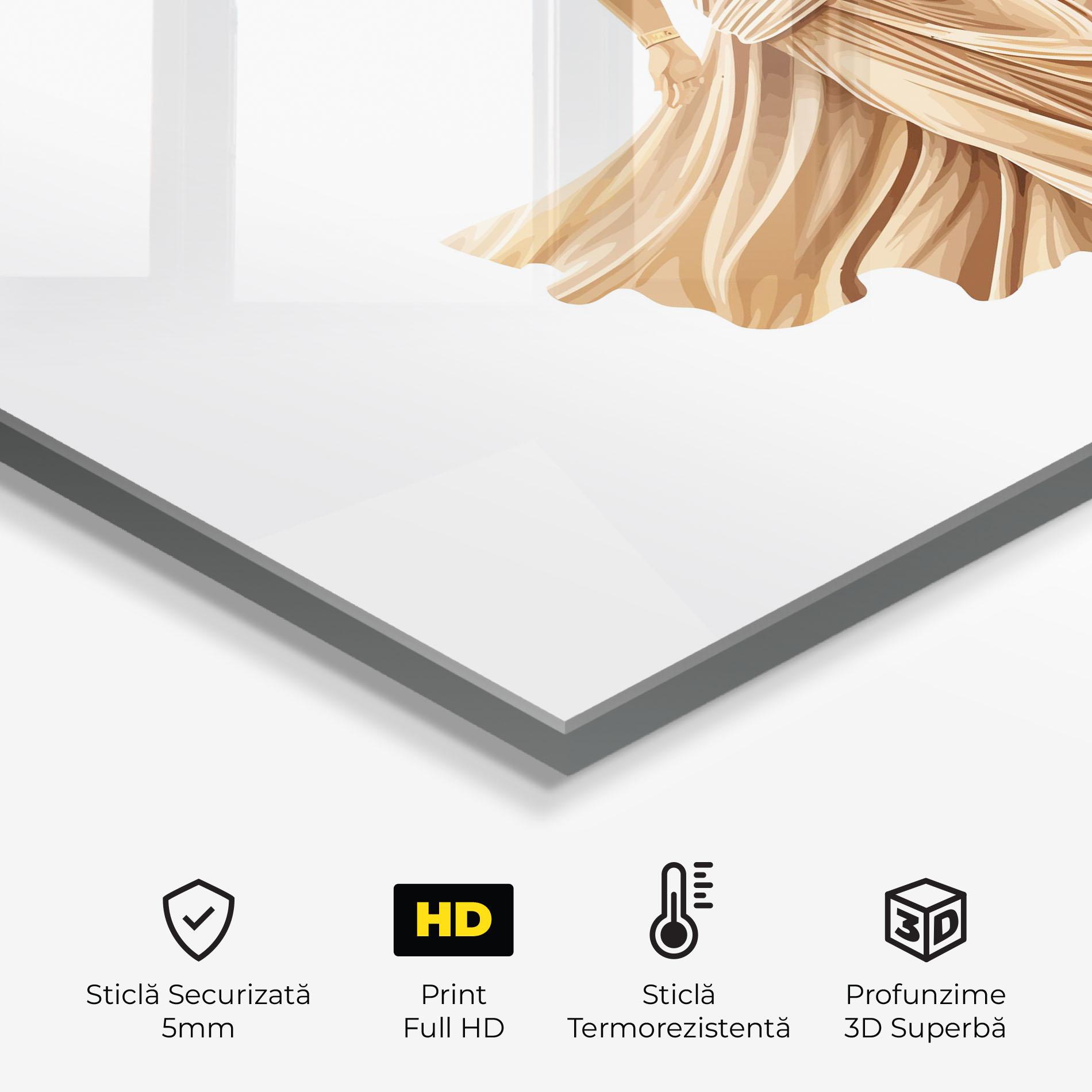 Panou Sticla Bucatarie Gold Statue mockup 2