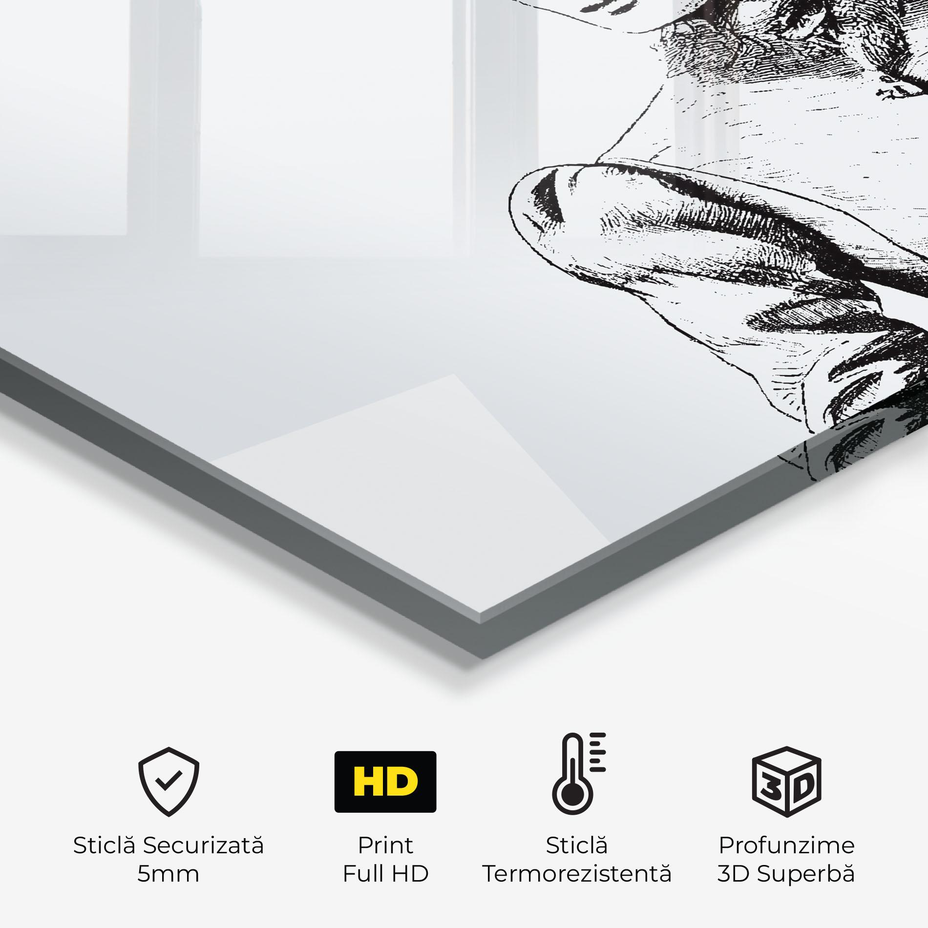 Panou Sticla Bucatarie Noble Lady Hat mockup 2