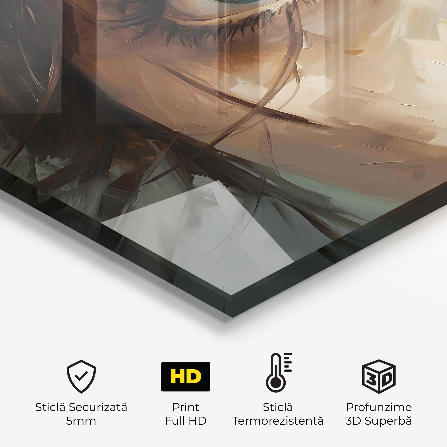 Panou Sticla Bucatarie Vintage Blue Eyes Art mockup 2