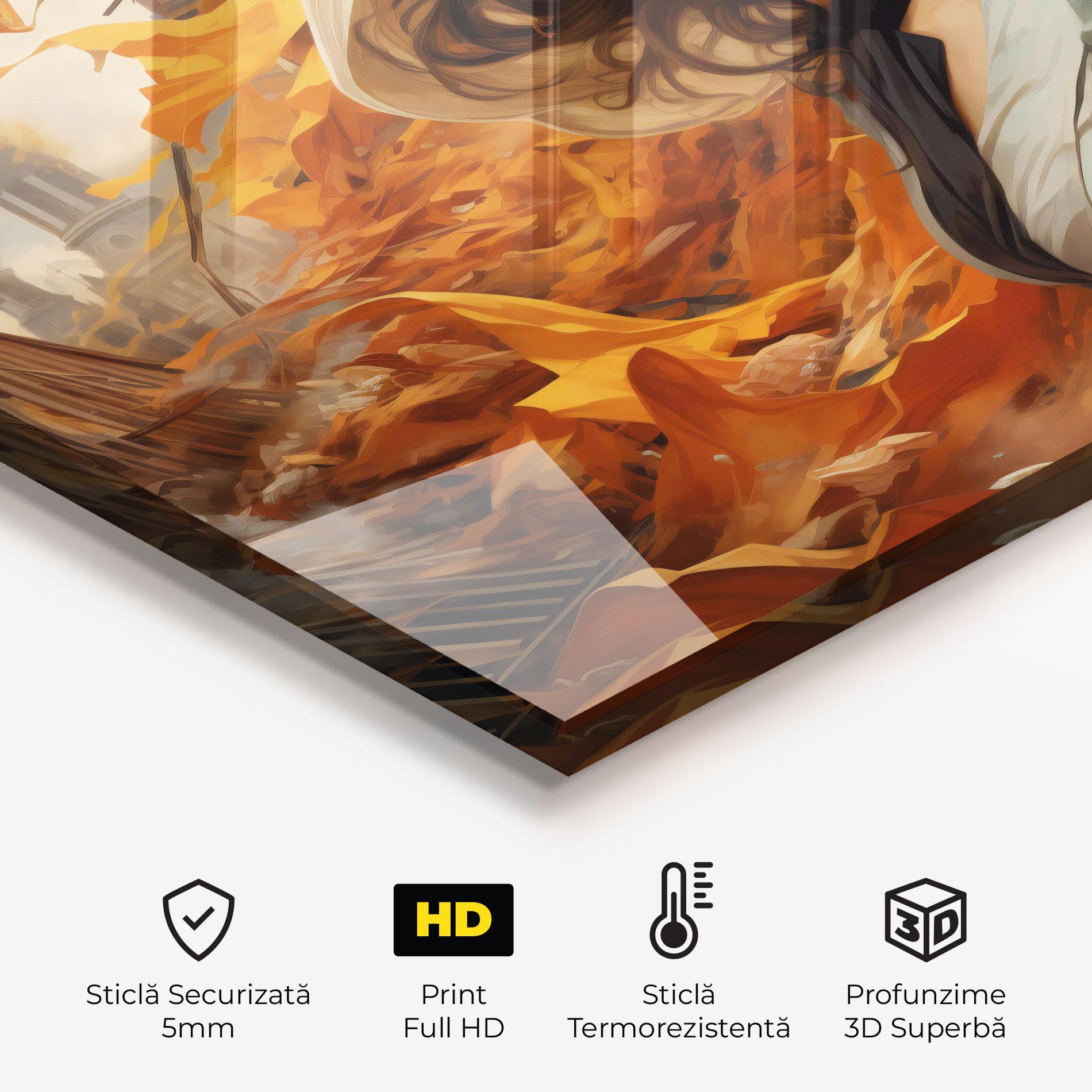 Panou Sticla Bucatarie Vintage Outfit On Orange mockup 2