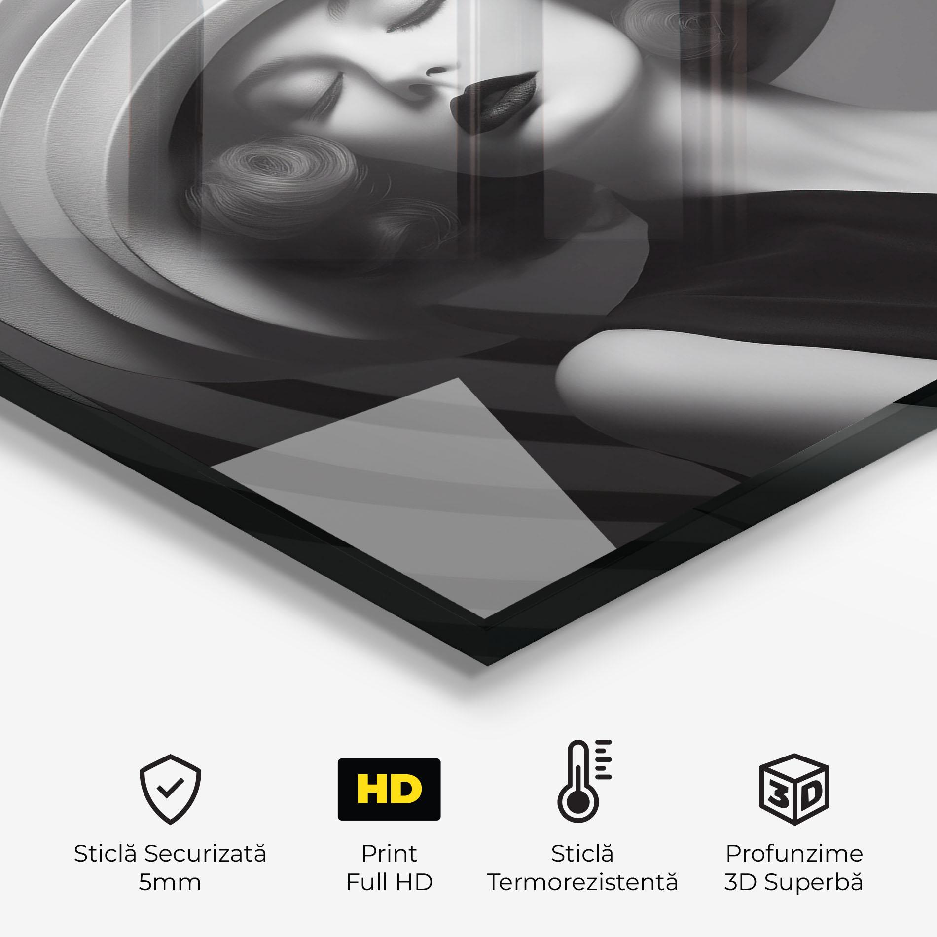 Panou Sticla Bucatarie Vintage Pretty Lady mockup 2