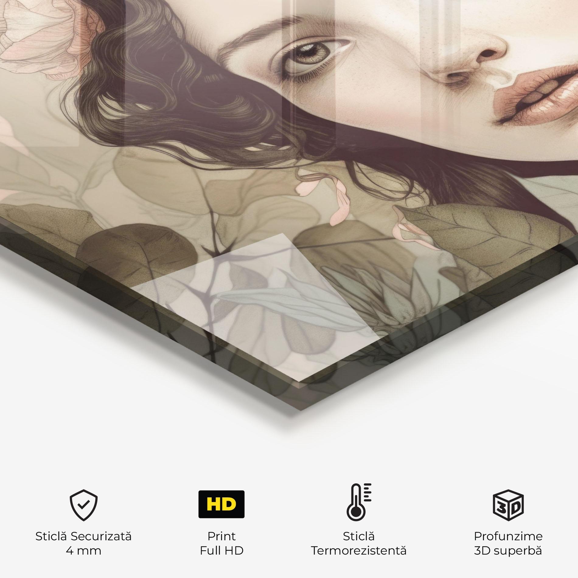 Panou Sticla Bucatarie Beautiful Vintage Portrait mockup 2