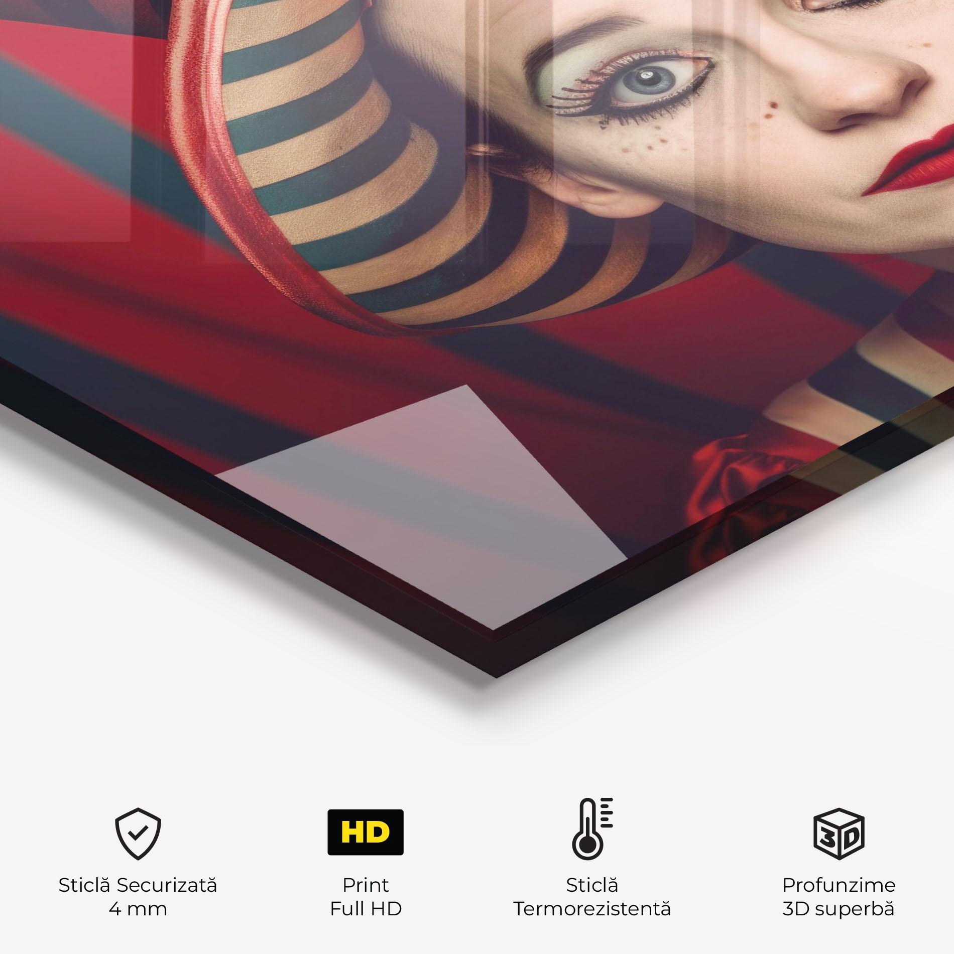 Panou Sticla Bucatarie Carnival Vintage Portrait mockup 2