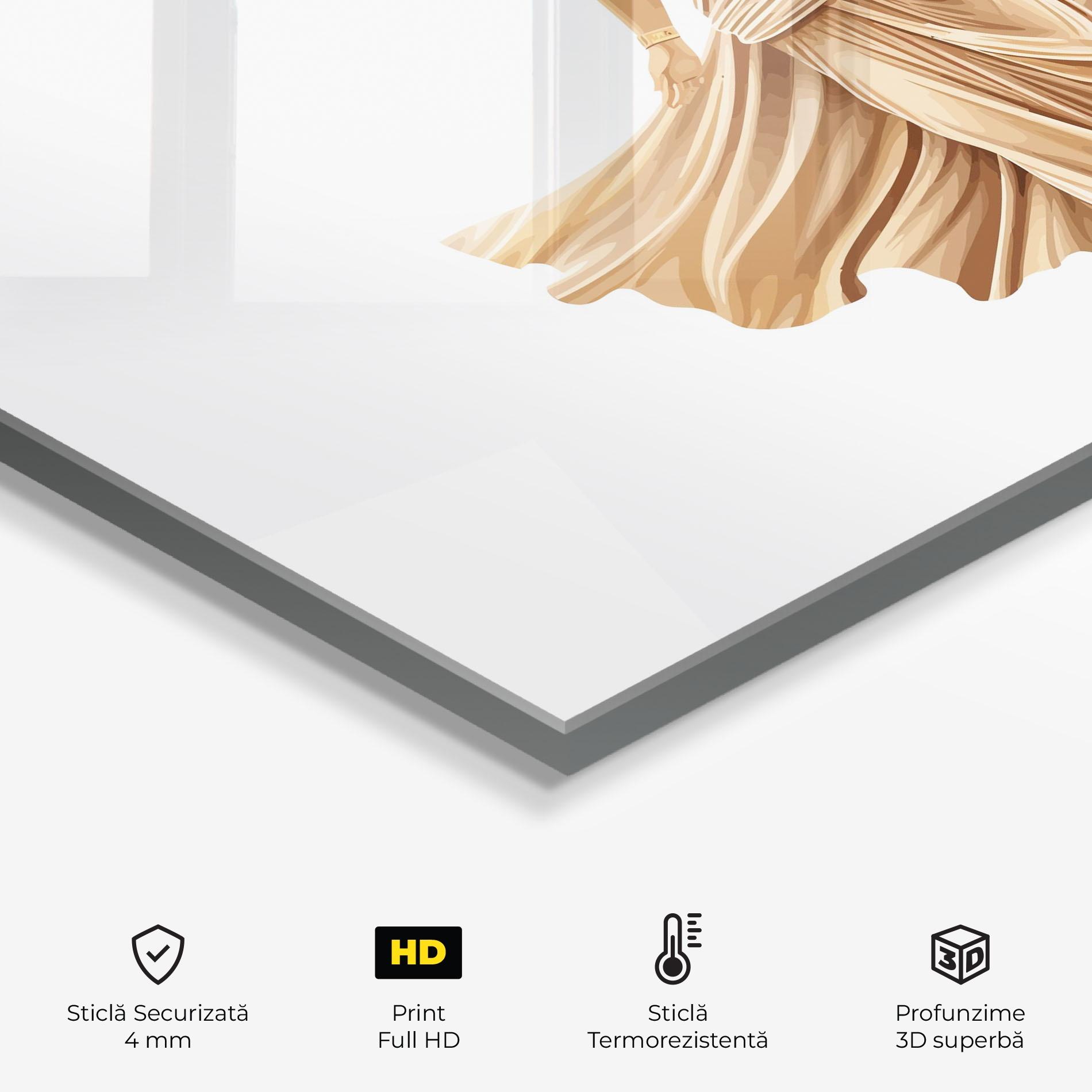 Panou Sticla Bucatarie Gold Statue mockup 2