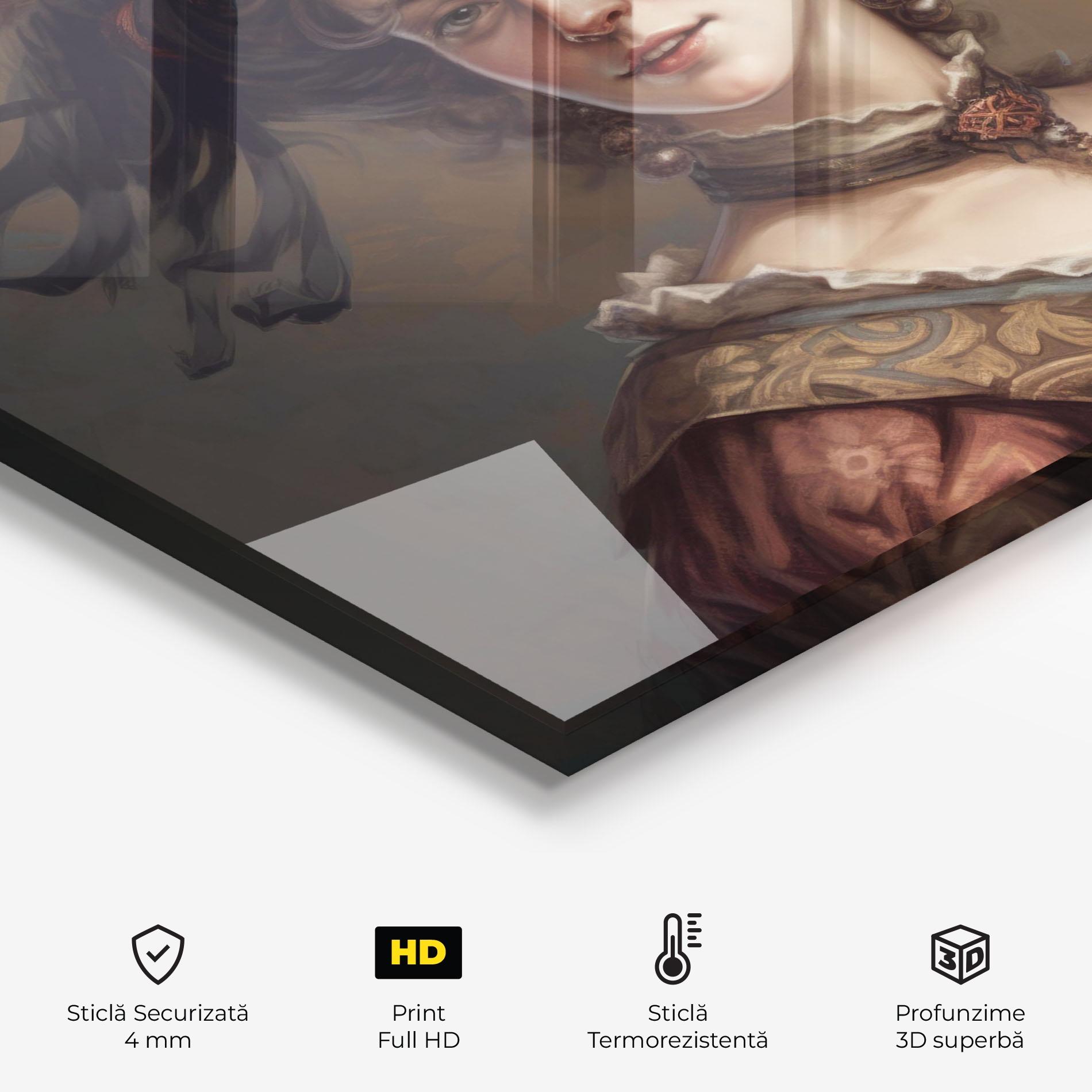 Panou Sticla Bucatarie Medieval Noblewoman mockup 2