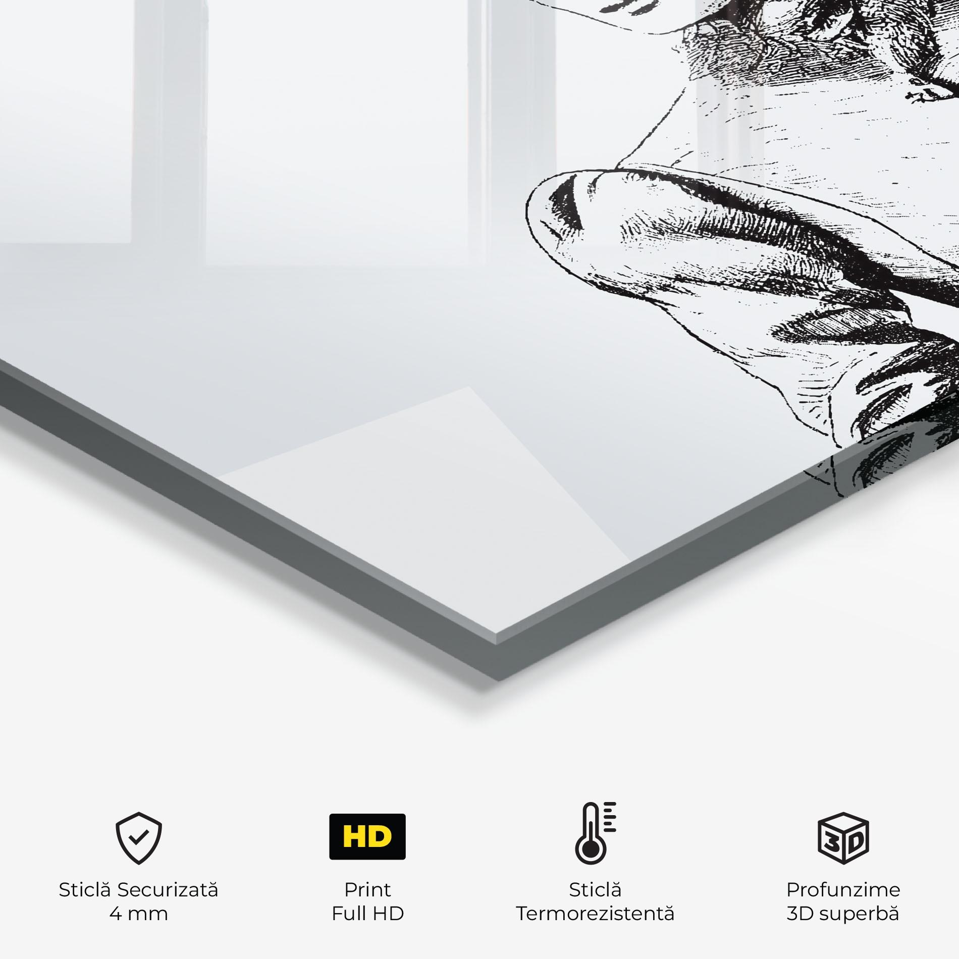 Panou Sticla Bucatarie Noble Lady Hat mockup 2