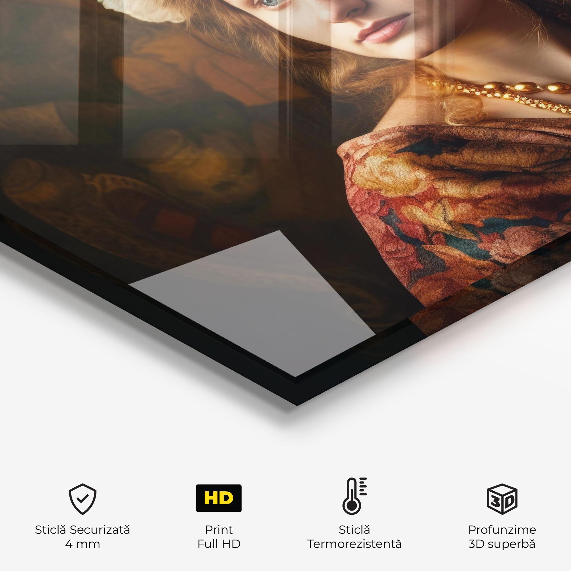 Panou Sticla Bucatarie Renaissance Woman mockup 2