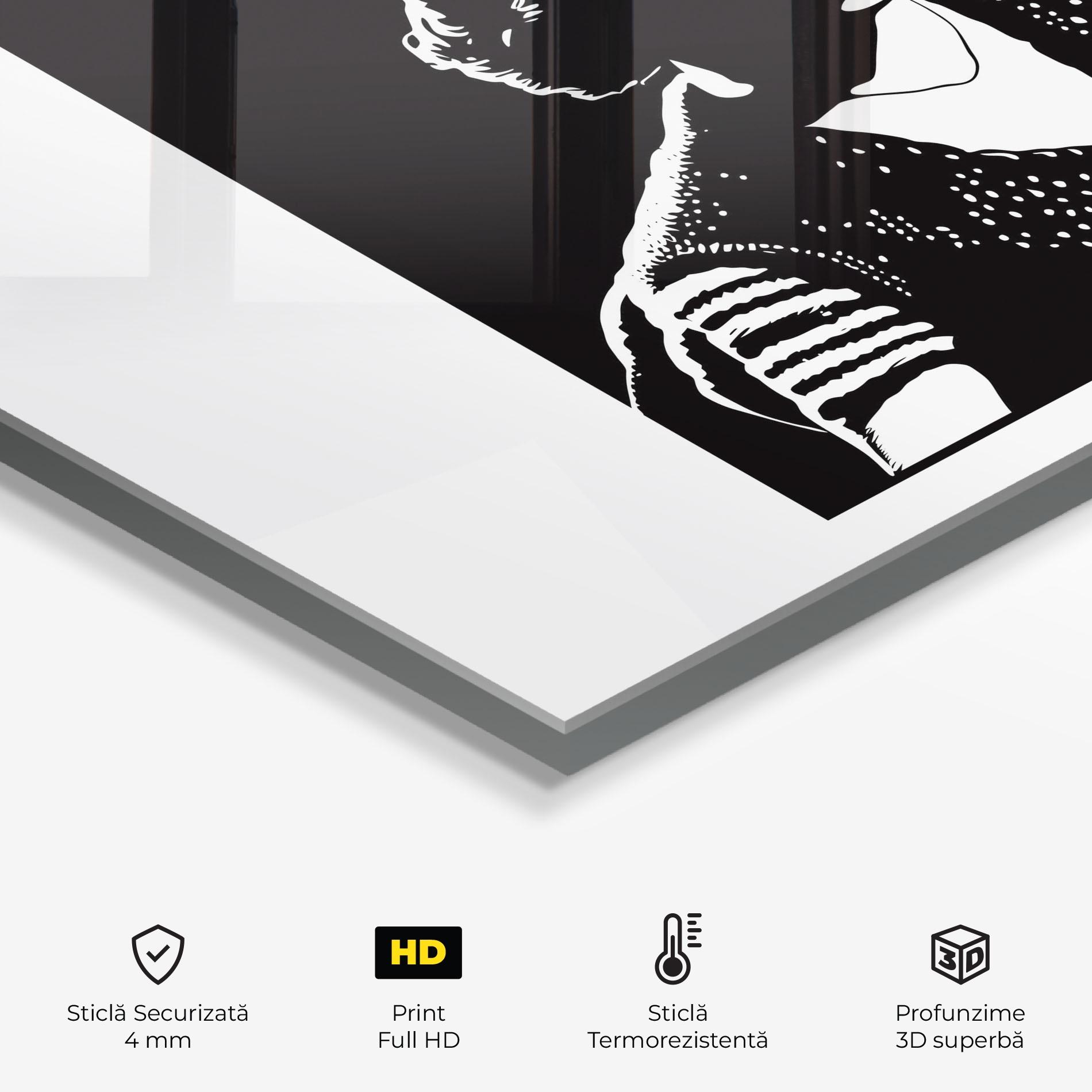 Panou Sticla Bucatarie Retro Woman mockup 2