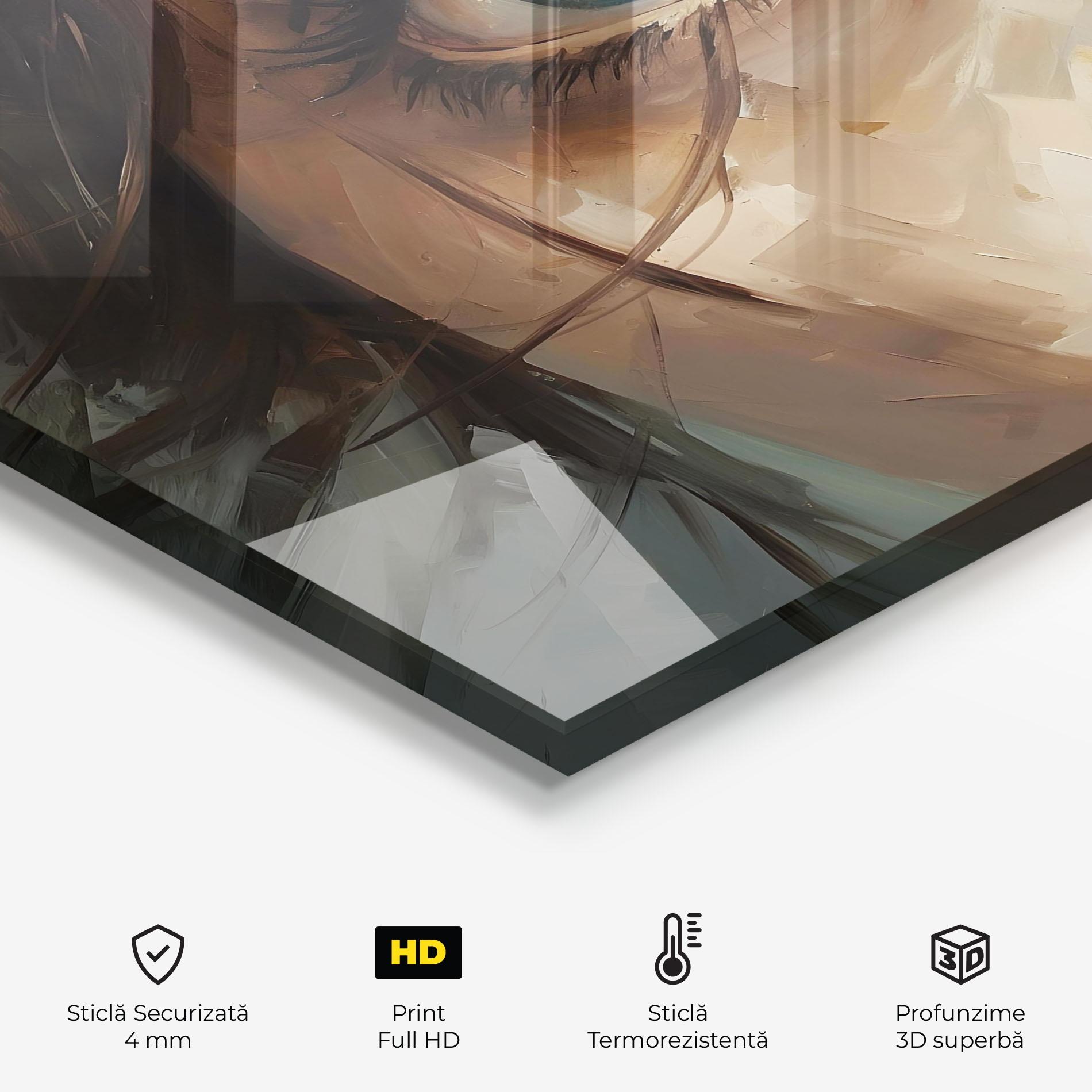 Panou Sticla Bucatarie Vintage Blue Eyes Art mockup 2