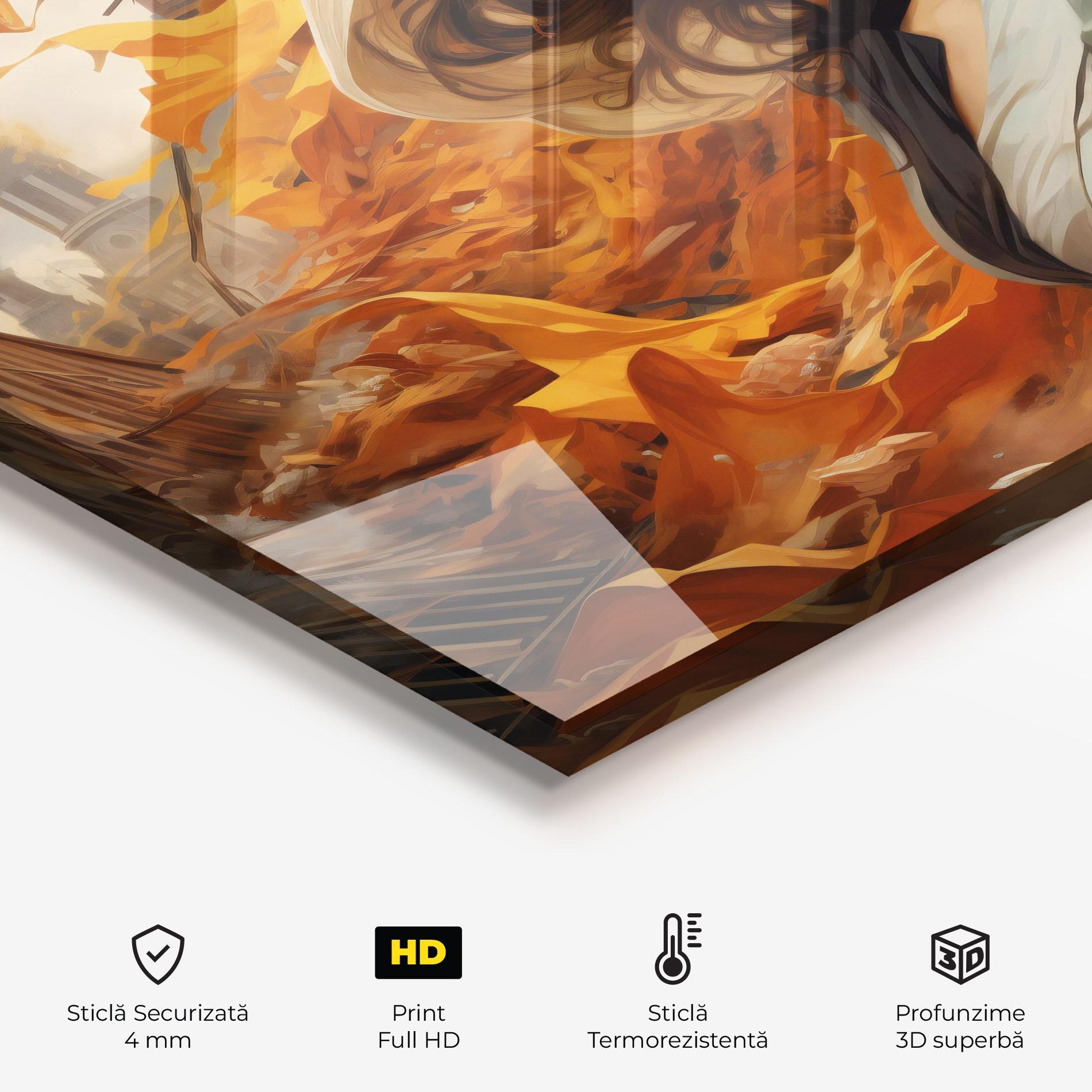 Panou Sticla Bucatarie Vintage Outfit On Orange mockup 2