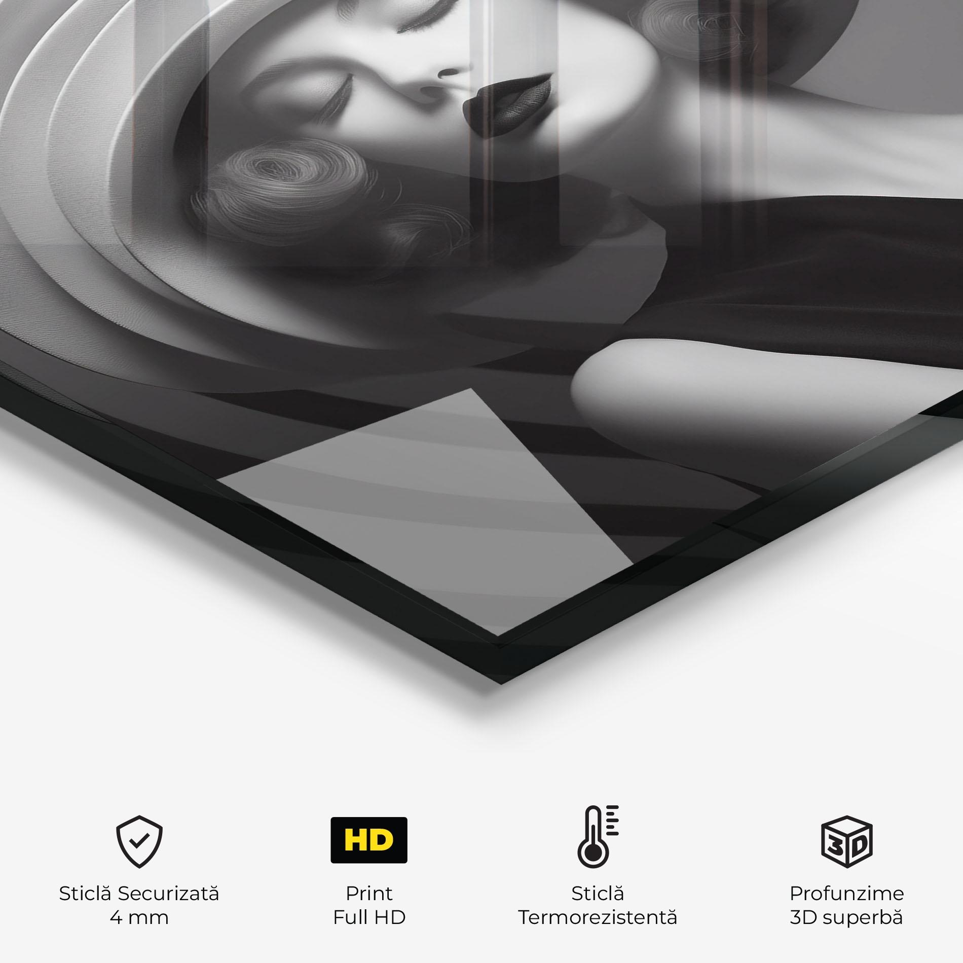 Panou Sticla Bucatarie Vintage Pretty Lady mockup 2